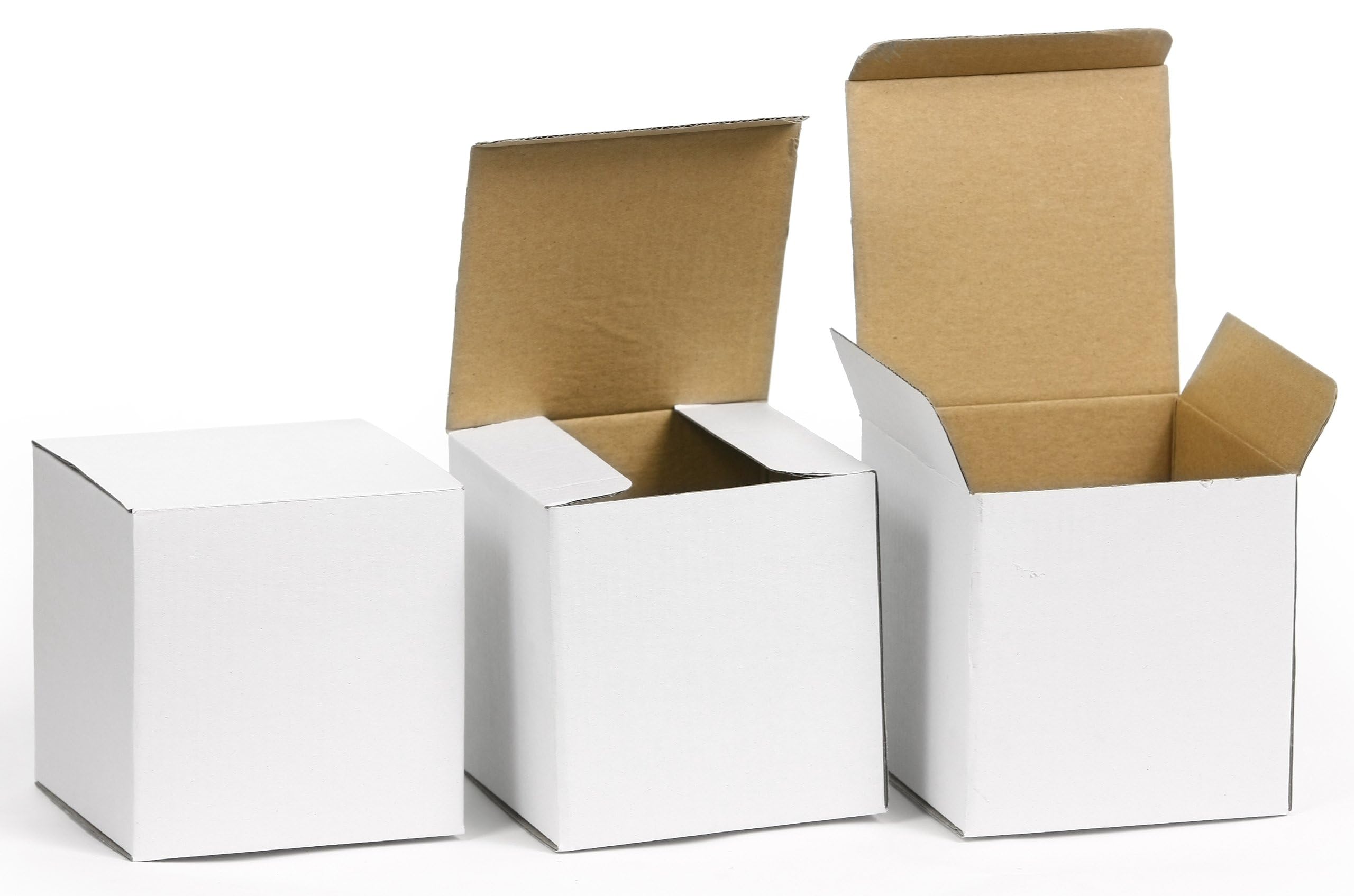 100x100x100 mm Faltkarton 200 Stück Versandkarton klein E-commerce Karton 1-Wellige 400G WeiB Kartonage Verpackung Postkarton Versandschachtel Paket Päckchen