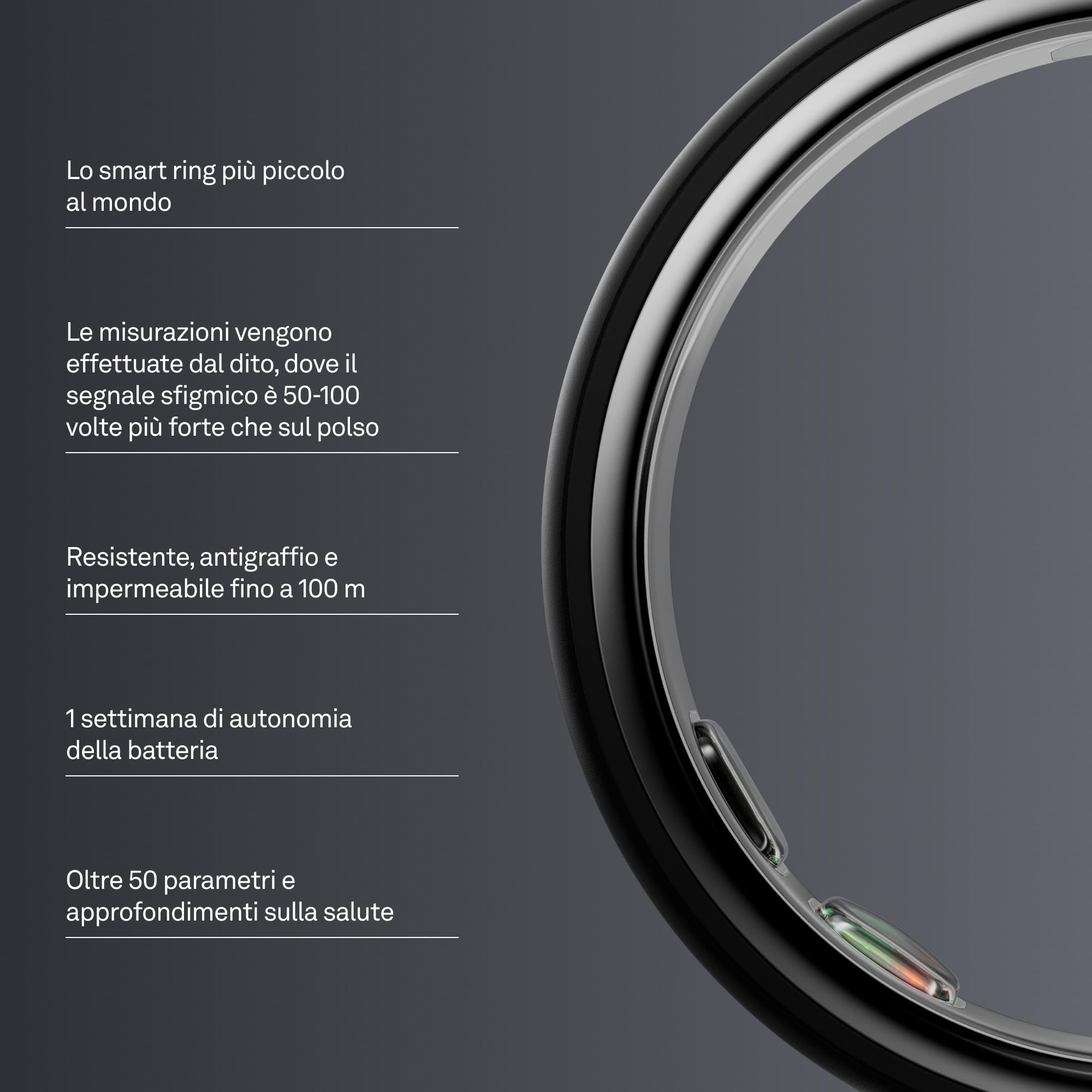 OURA Ring 5 Stealth - Misura 7 - Misura la taglia prima dell'acquisto