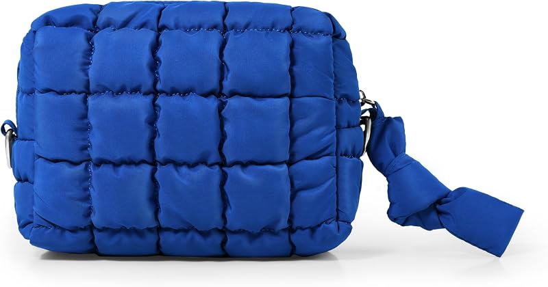 Necessaire de maquiagem Yarnic acolchoada com zíper, Royal Blue, tamanho M