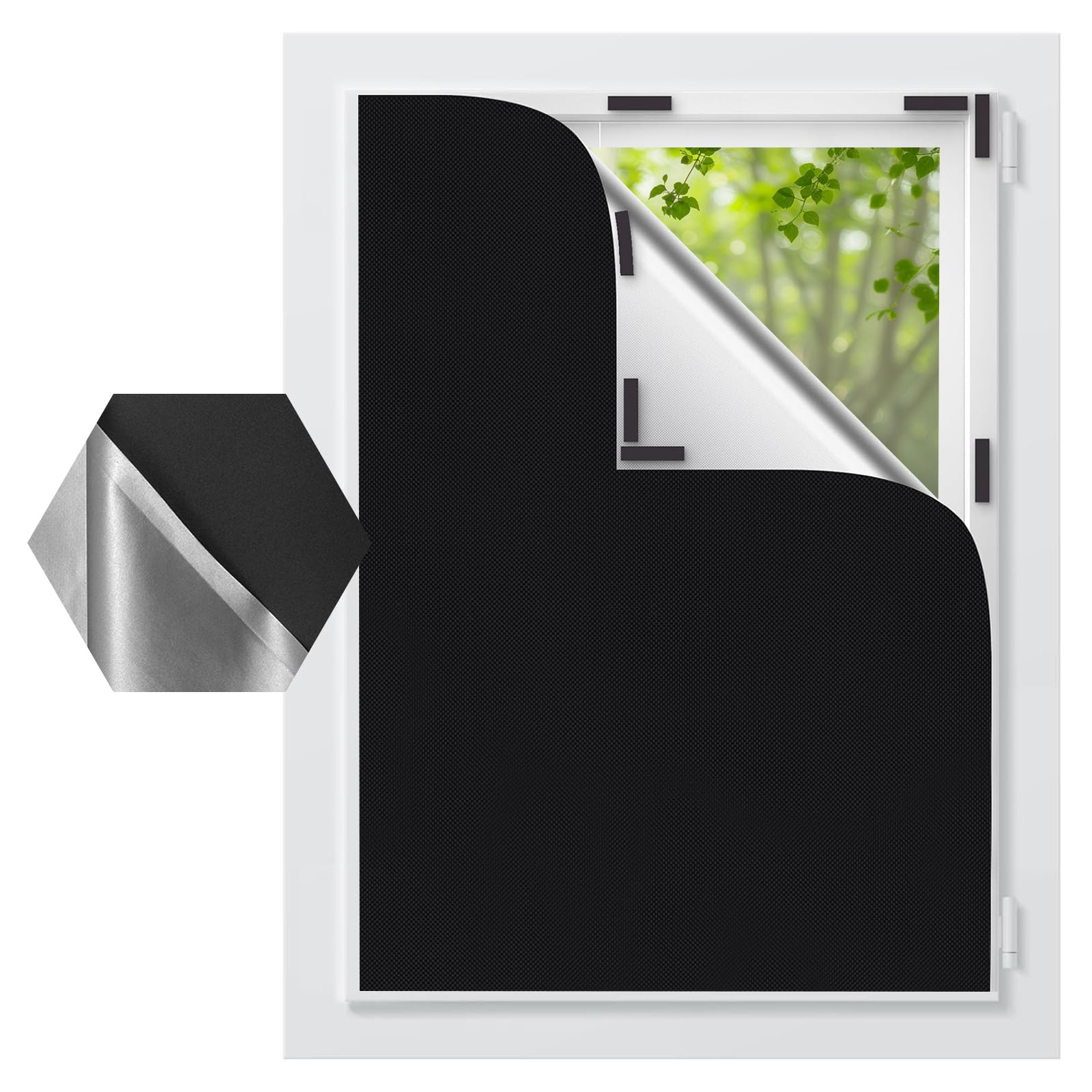 Dachfenster Verdunkelung, 420D Oxford 100% Fenster Verdunklungsstoff Verdunklungsrollo, tragbare Verdunkelungsfolie für Schlafzimmer, zuschneidbar, für Kinderzimmer, verdunkelnd