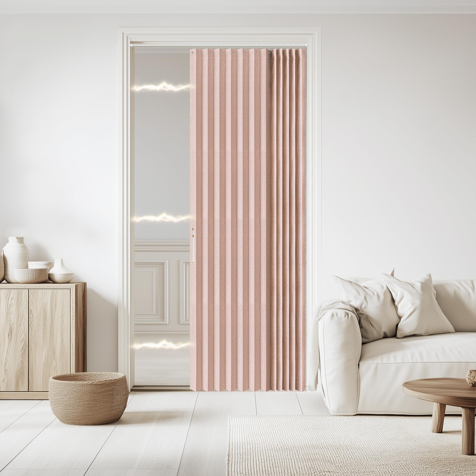Amazon.com: Jilron Accordian Door Curtain, 100% Blackout Folding