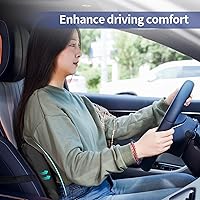 Vista 4 de Almohada de apoyo lumbar para silla de oficina, almohada lumbar de automóvil, alivio del dolor de espalda baja de la espalda, cojín de espuma A-negro