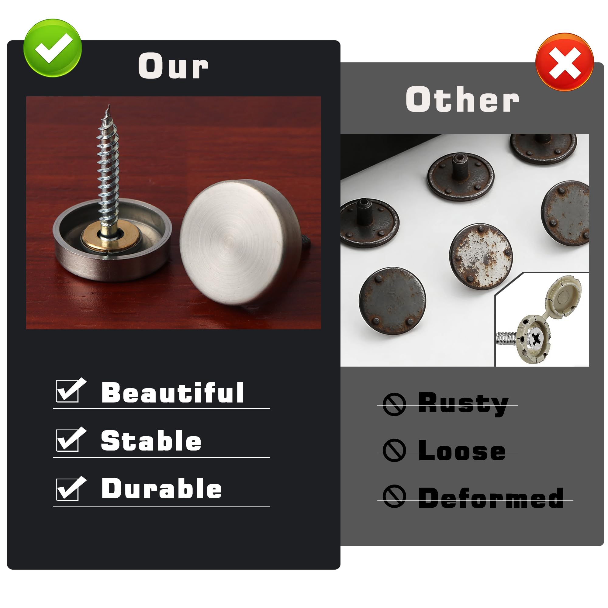 Brushed Screw Covers - Protect & Decorate Hardware -6