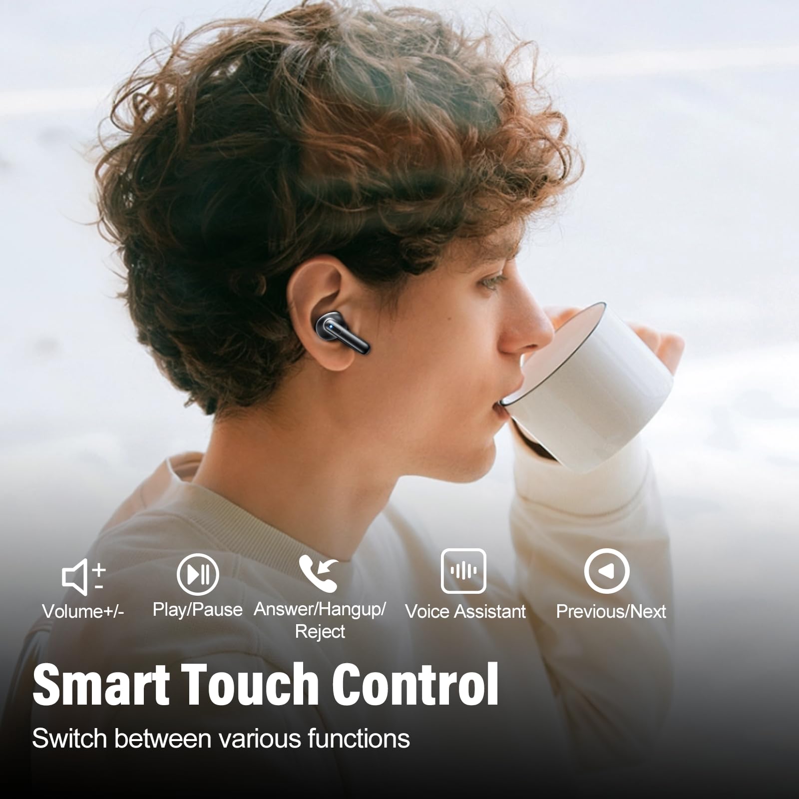 KI Kopfhörer Übersetzer, Bluetooth 5.4 Sprachübersetzer mit 164 Sprachen, 7 Übersetzungsmodi, ENC Mic, 3 in 1 Übersetzungskopfhörer Schwarz
