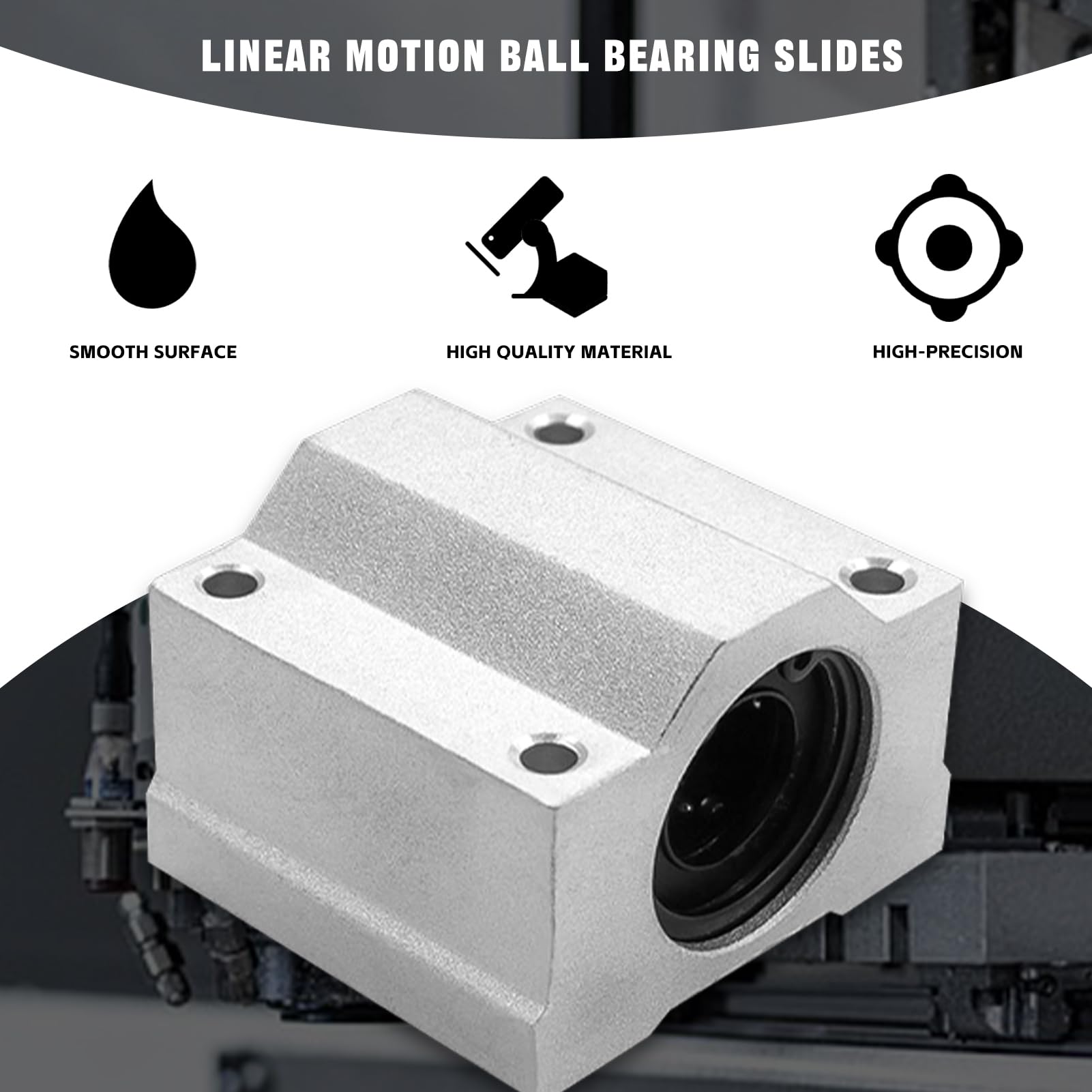 4Pcs SC16UU Linear Motion Ball Bearing Slide Block ID 16mm Aluminum Bushing Linear Rail Support Guide Shaft Bearing for Printer Parts 4 Pack — Amazon image 3