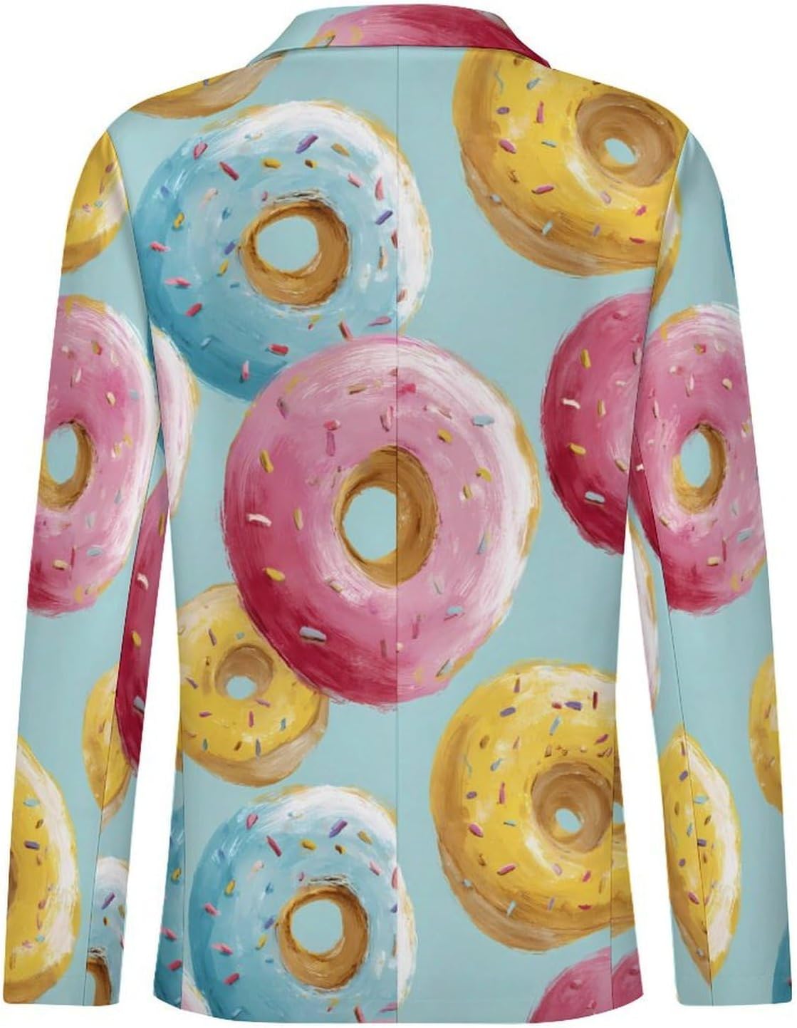 Colorful Doughnuts Suits Blazer for Men Business Tuxedo Jacket Buttons Sport Coat