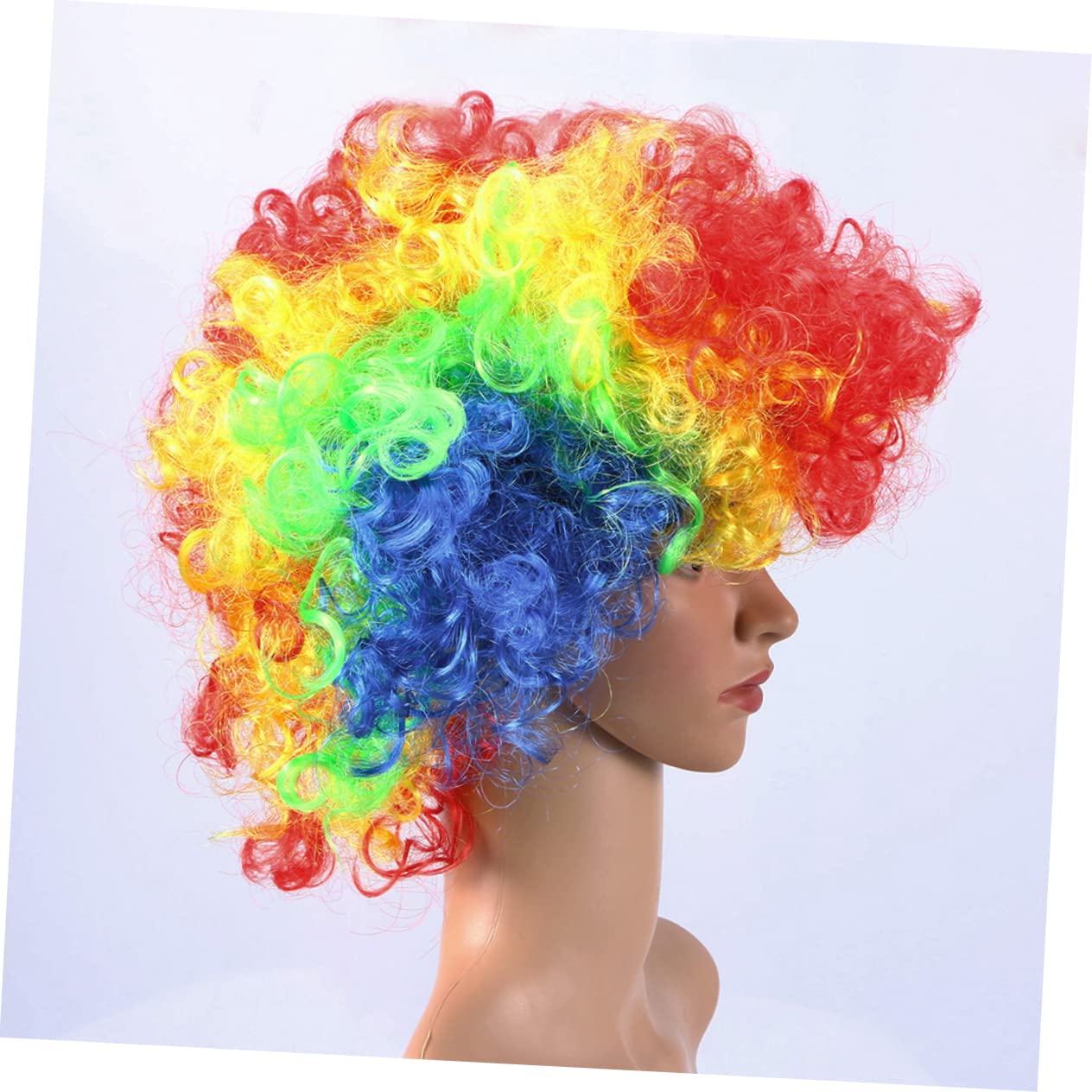 WOONEKY 9 Stk Clown Kostüm Perücke Fans Perücke Afro-n für Frauen Clown n für halloween faschingsn für Fußballfans flauschige Afro- Colorful