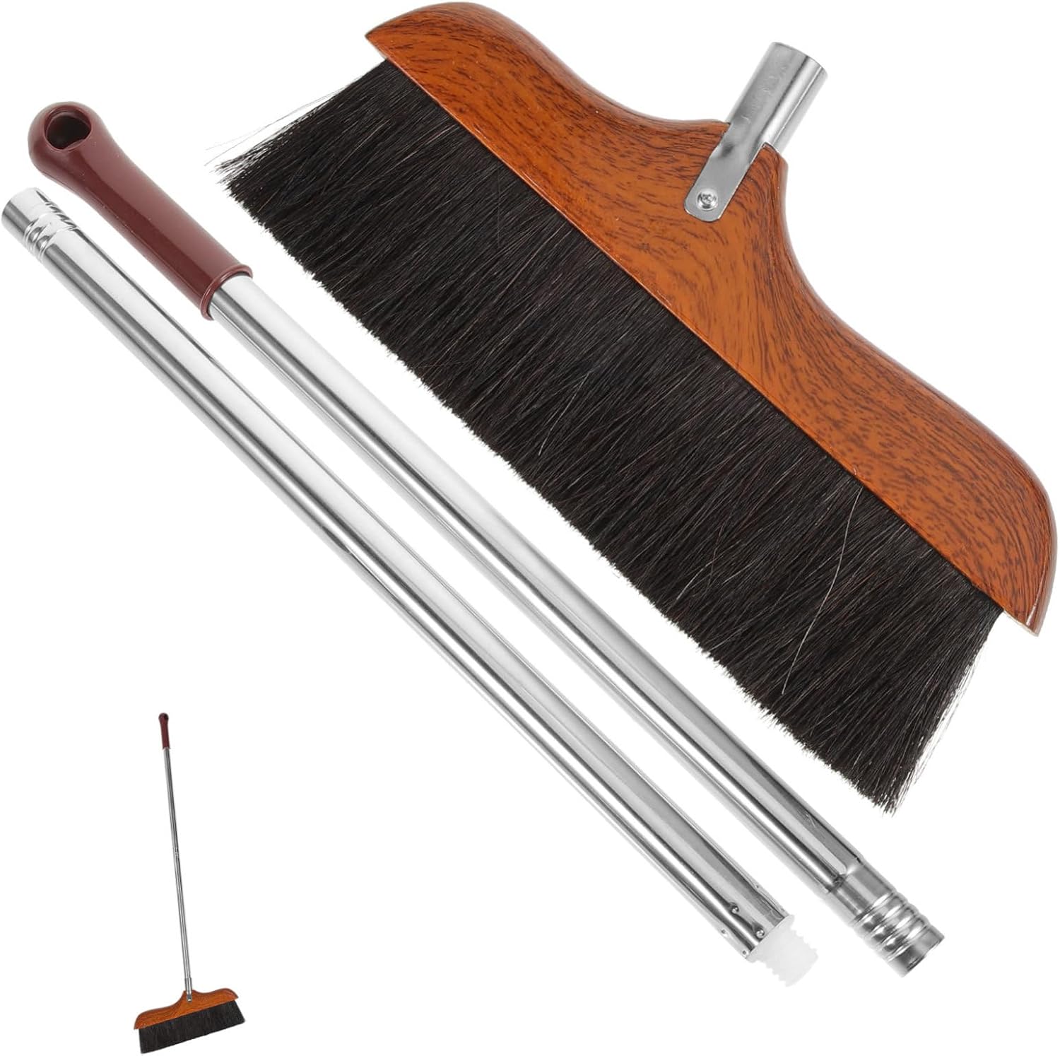 Long Handle Soft Broom for Office Cleaning Dust Mop Stainless Steel Pole Home Cleaning Tool Beveled Brush Floor Wiper Household Supplies
