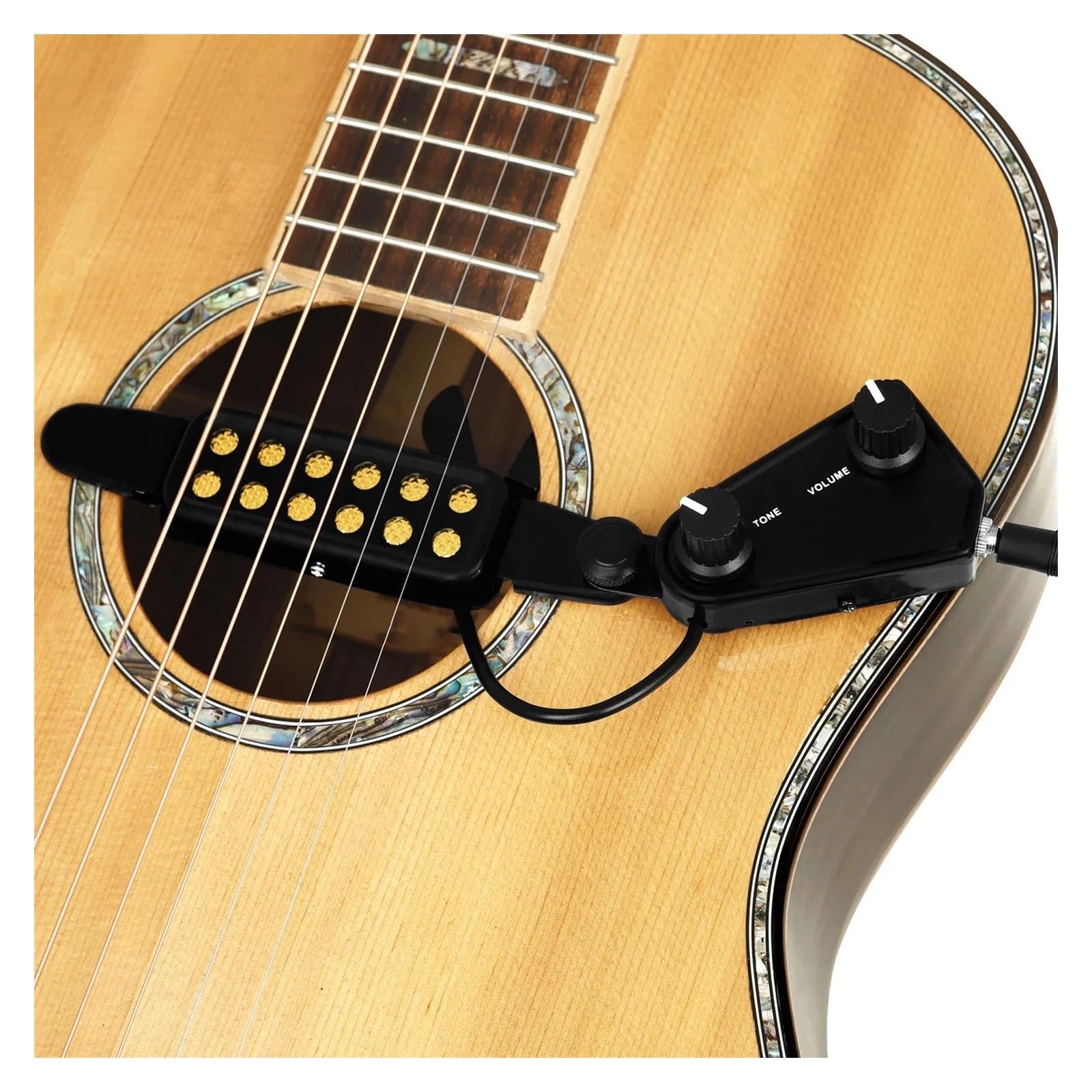 Przetwornik Magnetyczny Do Otworu Rezonansowego Gitary Akustycznej Z Kablem Audio Akcesoria Do Instrumentów