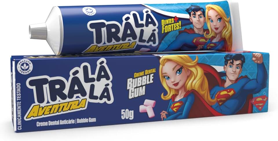 Trá Lá Lá Creme Dental Liga Da Justiça Aventura Kids - Bubble Gum (50G)