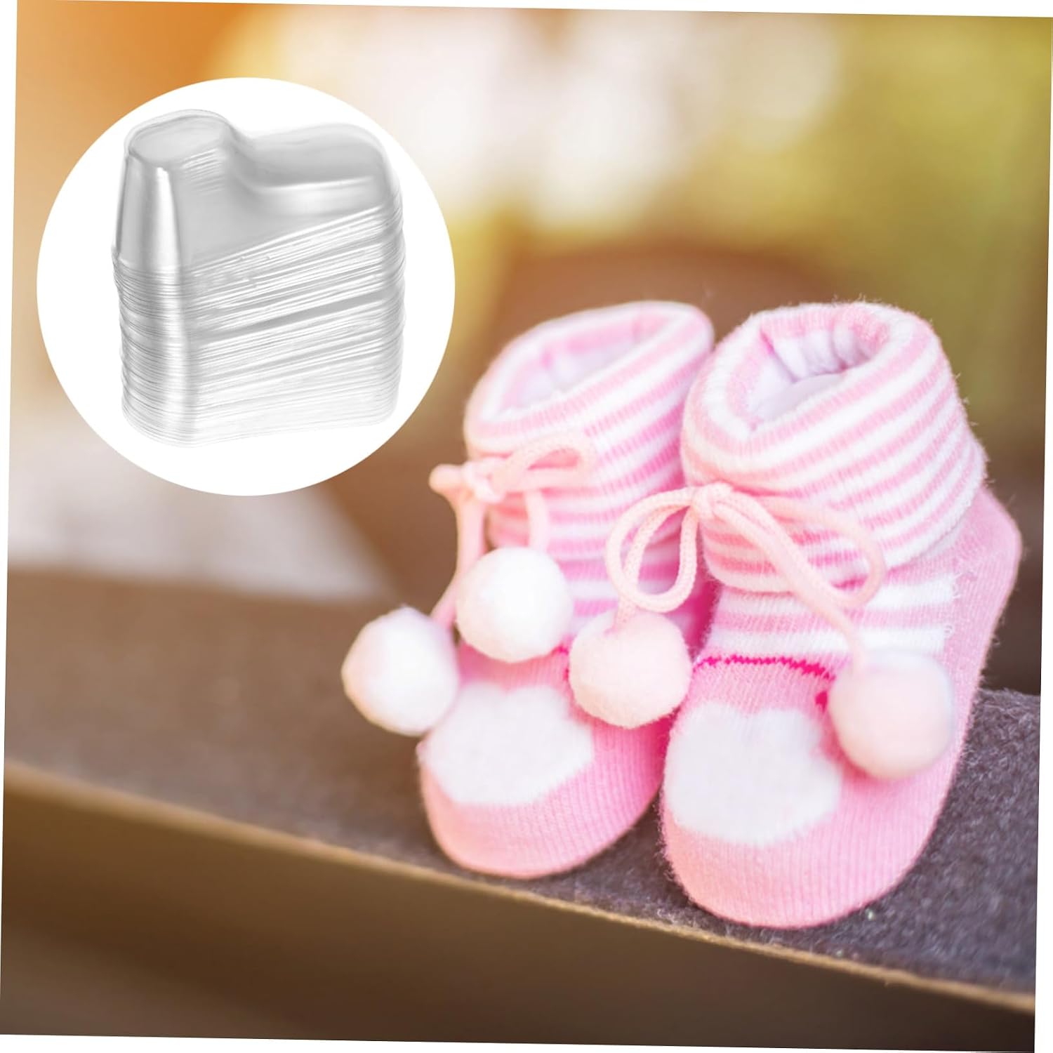 CHILDWEET 100pcs Socks Display Stand Boy Girl Shoe Shaper for Store Clear Plastic Booties Feet Model for Showcasing Boy Girl Shoes Socks Retail Environments