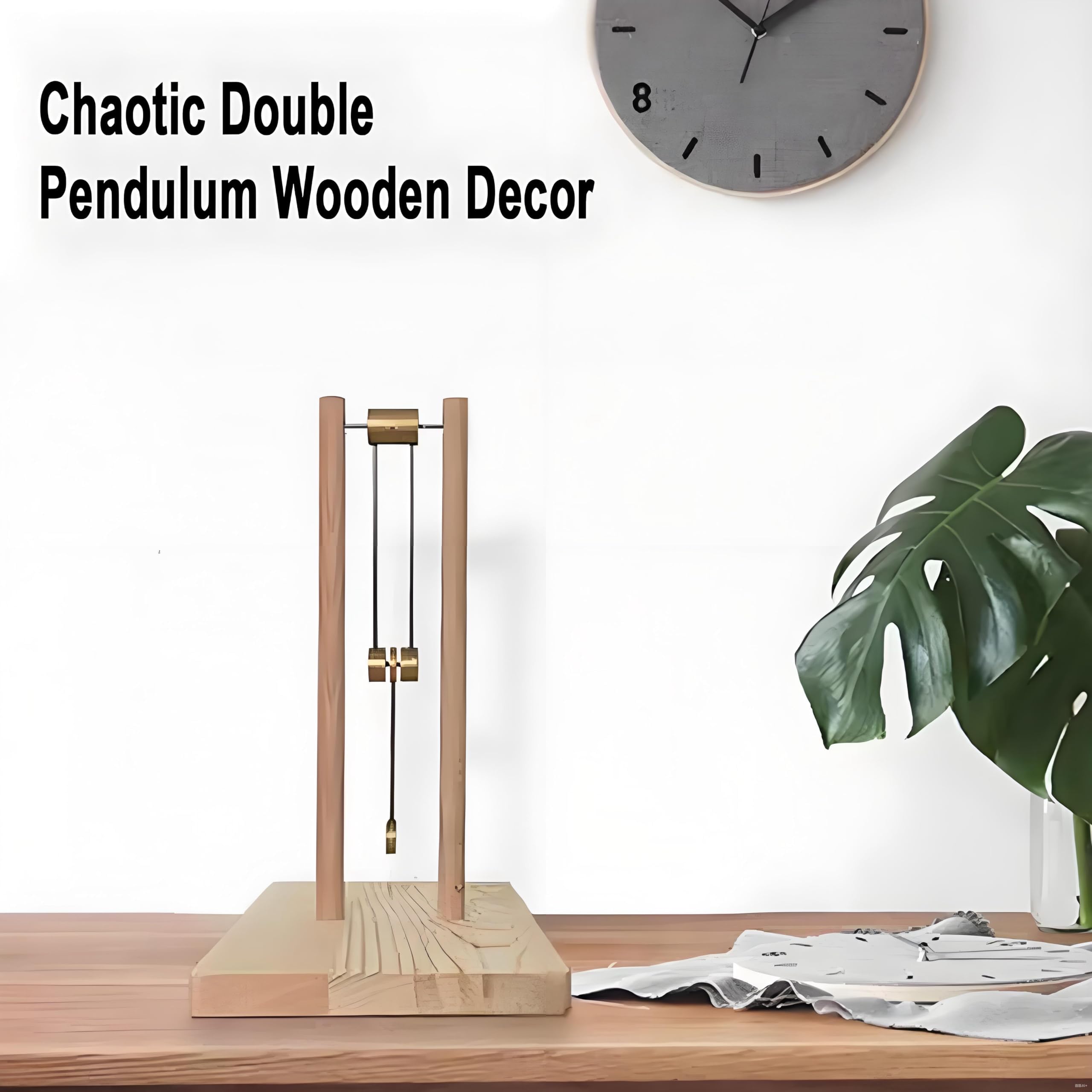 Chaos Double Pendulum Desktop Ornament, Wooden Physics