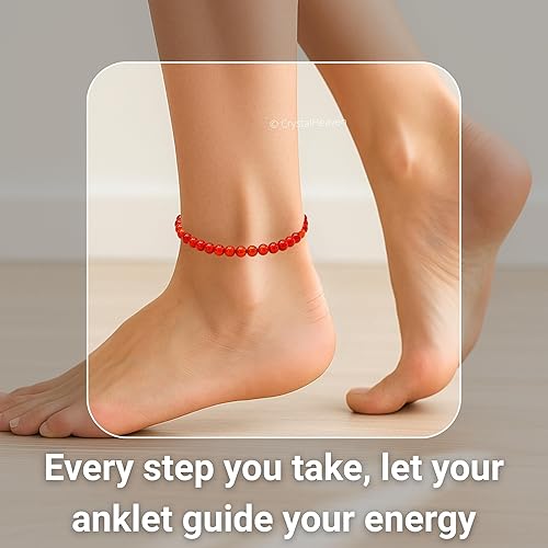 Miniatura 5 de Amazing Gemstone Tobillera de cristal para mujer, tobilleras impermeables con cuentas de cristal curativo, tobillera de cuentas de piedras preciosas