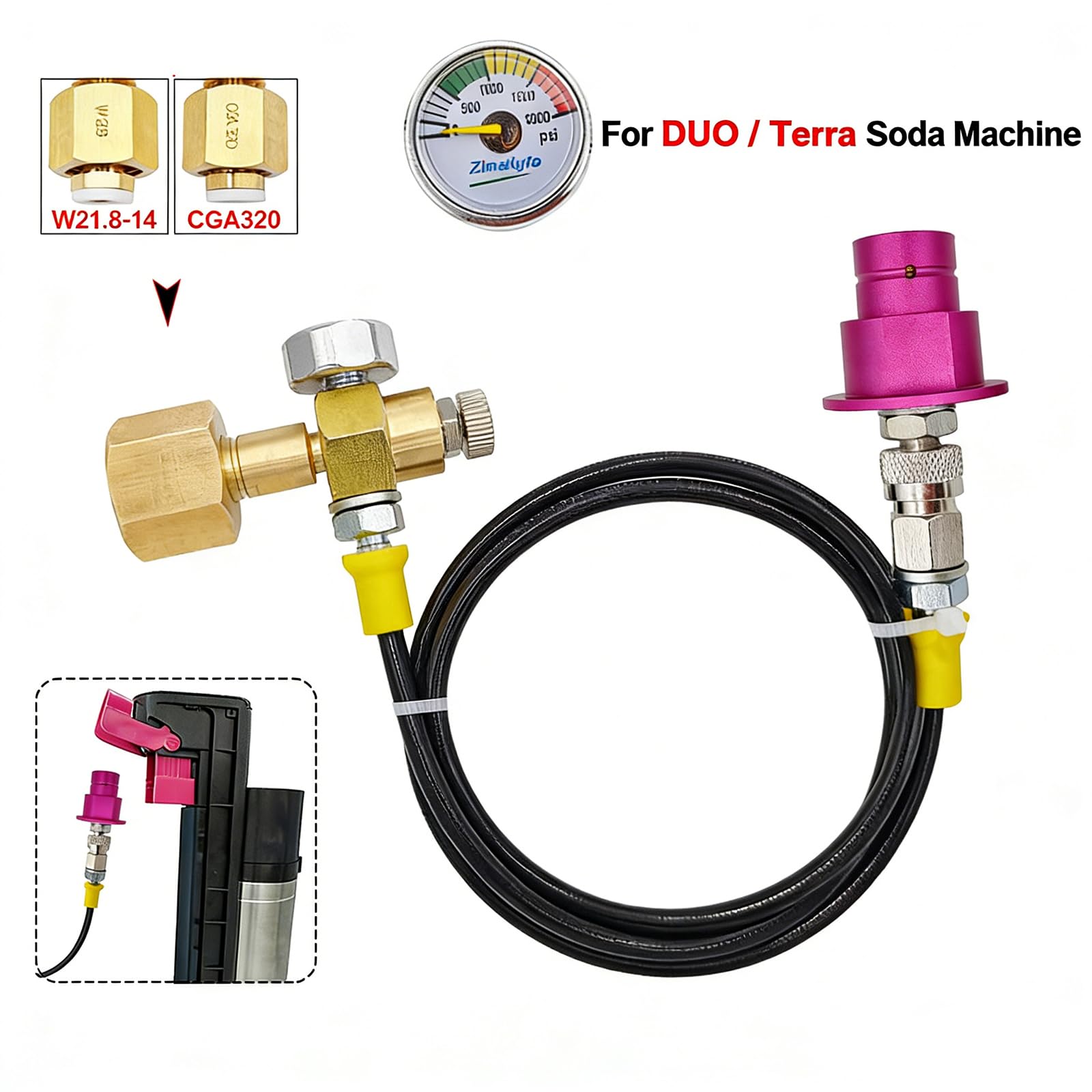 Tubo del gas da 1,5 metri con collegamento rapido in metallo