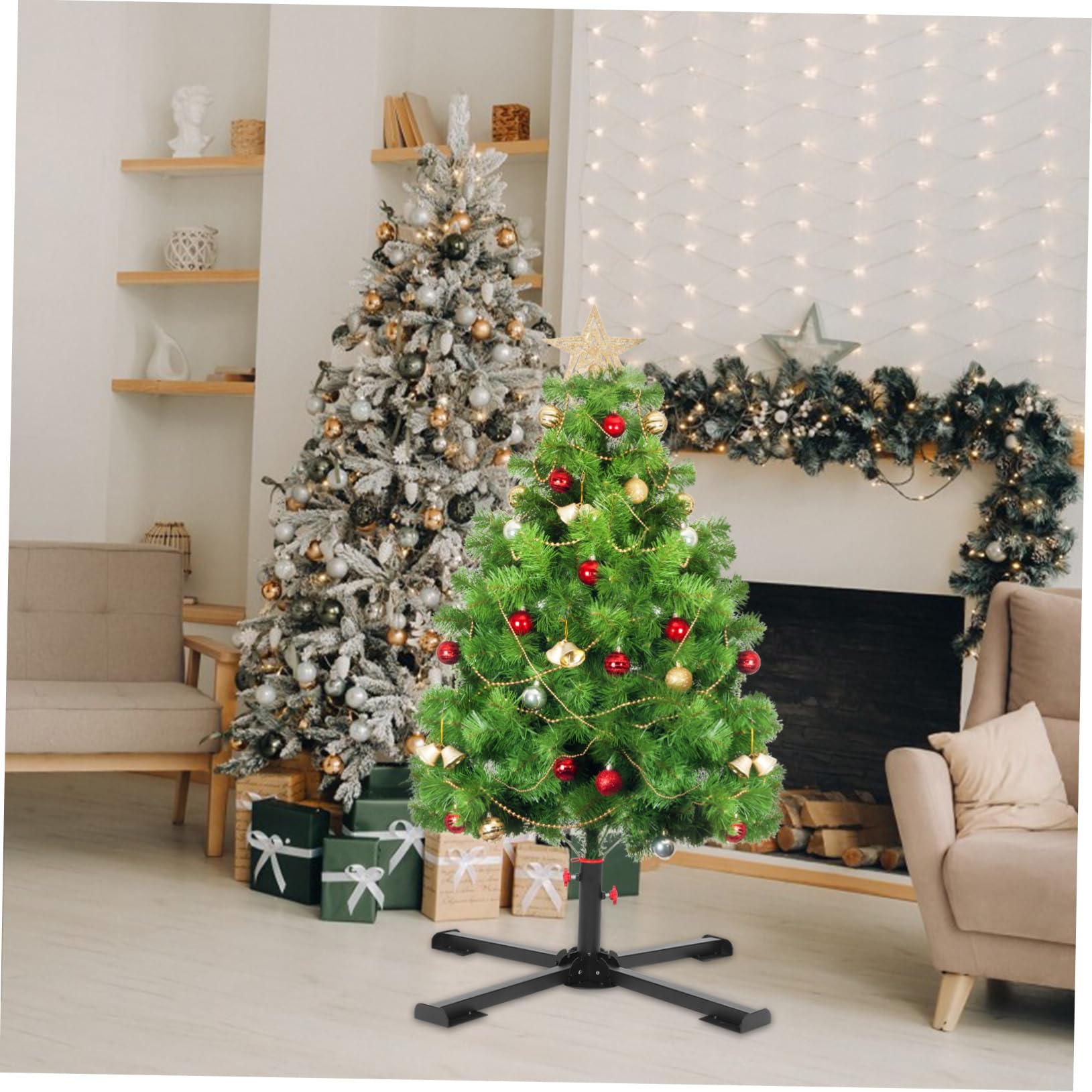 MAGICLULU Base de Árbol de Navidad Plegable de Acero Inoxidable Soporte