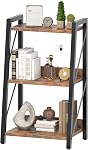 HOOBRO Ladder Shelf, 4-Tier Bookshelf, Corner Bookcase, Freestanding Storage Shelf Display Organizer, for Living Room, Bedroom, Home Office, Kitchen, Rustic Brown and Black BF304CJ01
