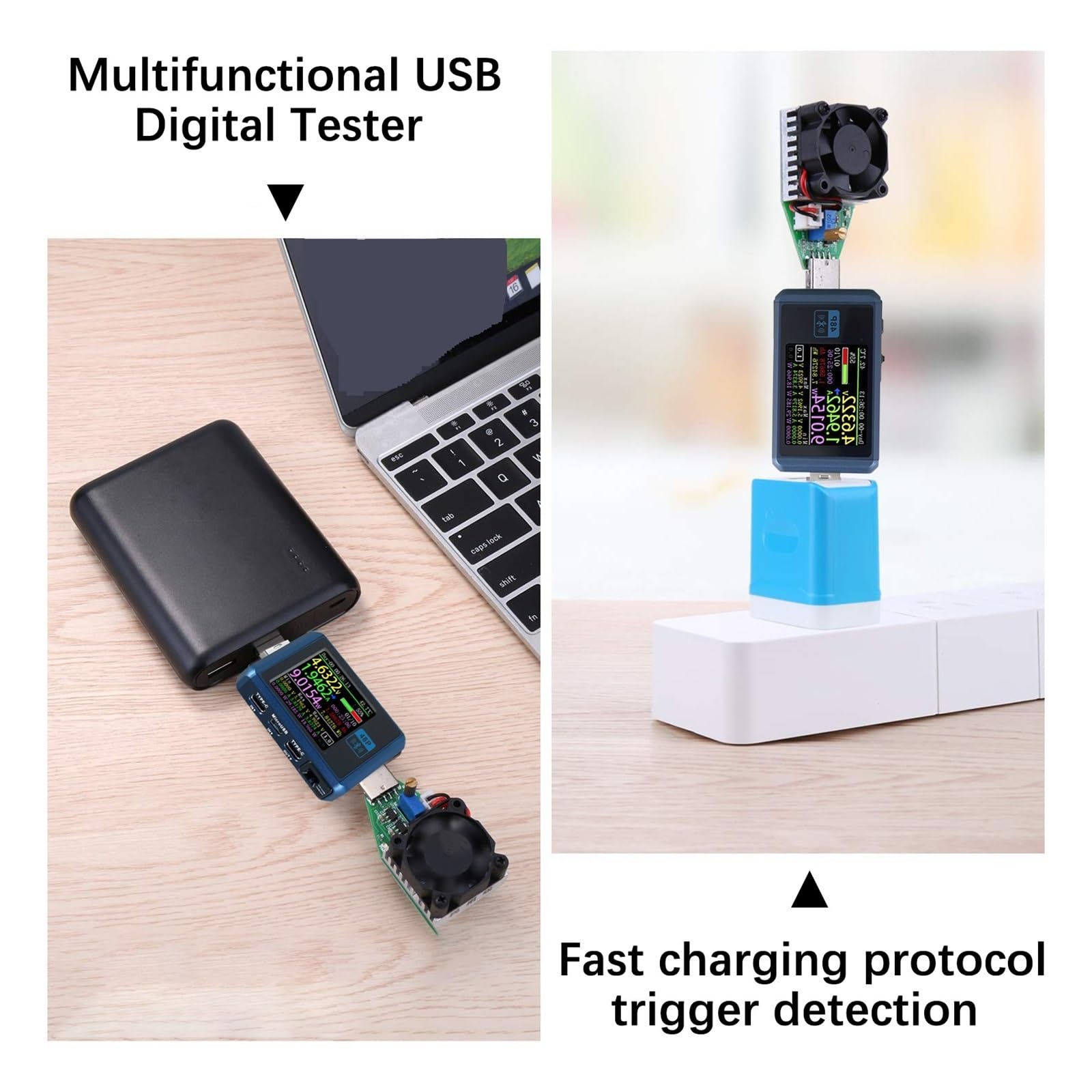 Tester USB Tester USB Detektor Bezpiecznego Napięcia Wielofunkcyjny Multimetr Z Wyświetlaczem Mocy I Kolorowym Wyświetlaczem LCD O Przekątnej 1,77 Cala. Szybki