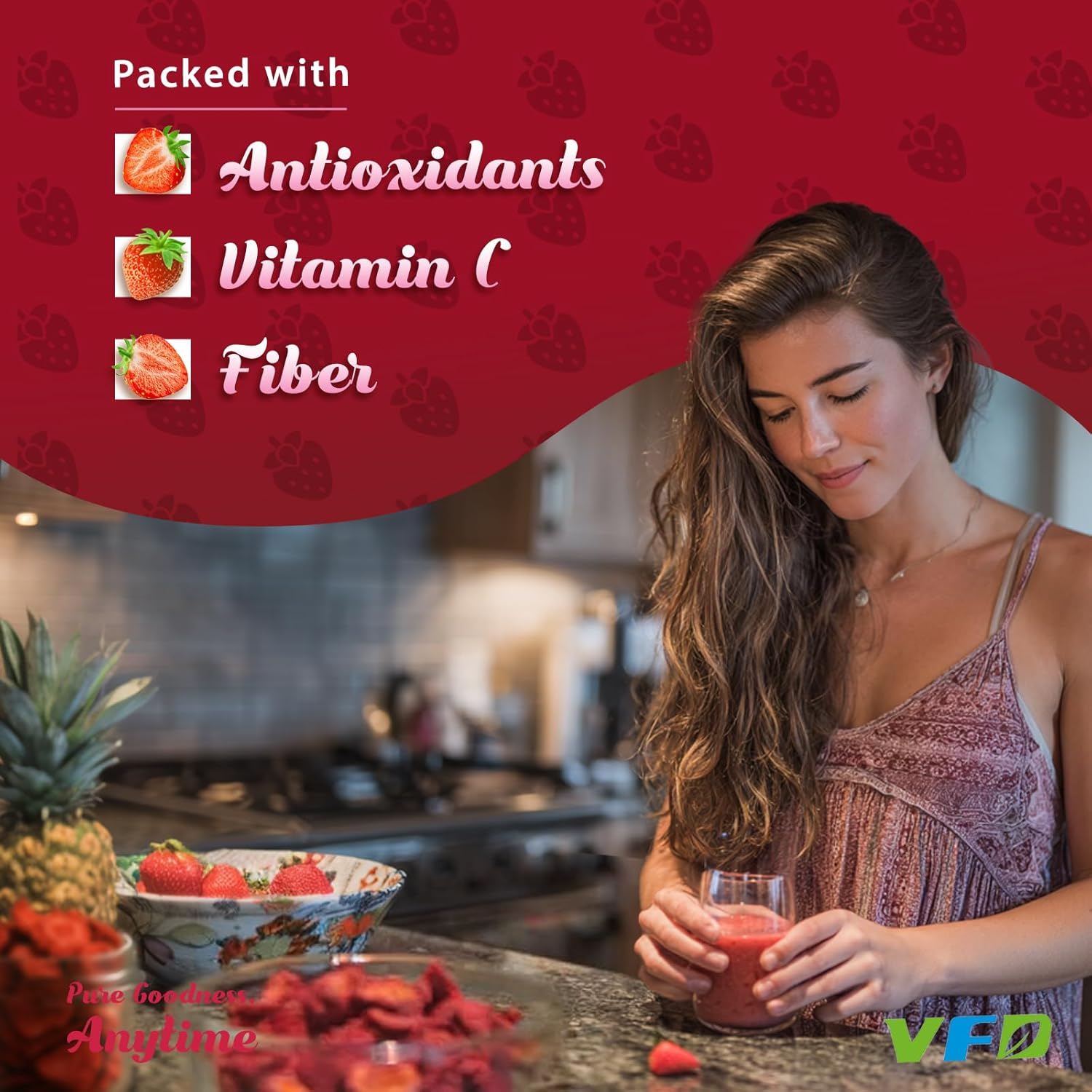 Freeze-Dried Strawberry Slices 16oz (1Ib) Value Pack;Ready-to-Eat Snack for Family. No Additives, NoPreservatives. Crunchy Sliced Strawberries Ideal for School or Camping Snack.