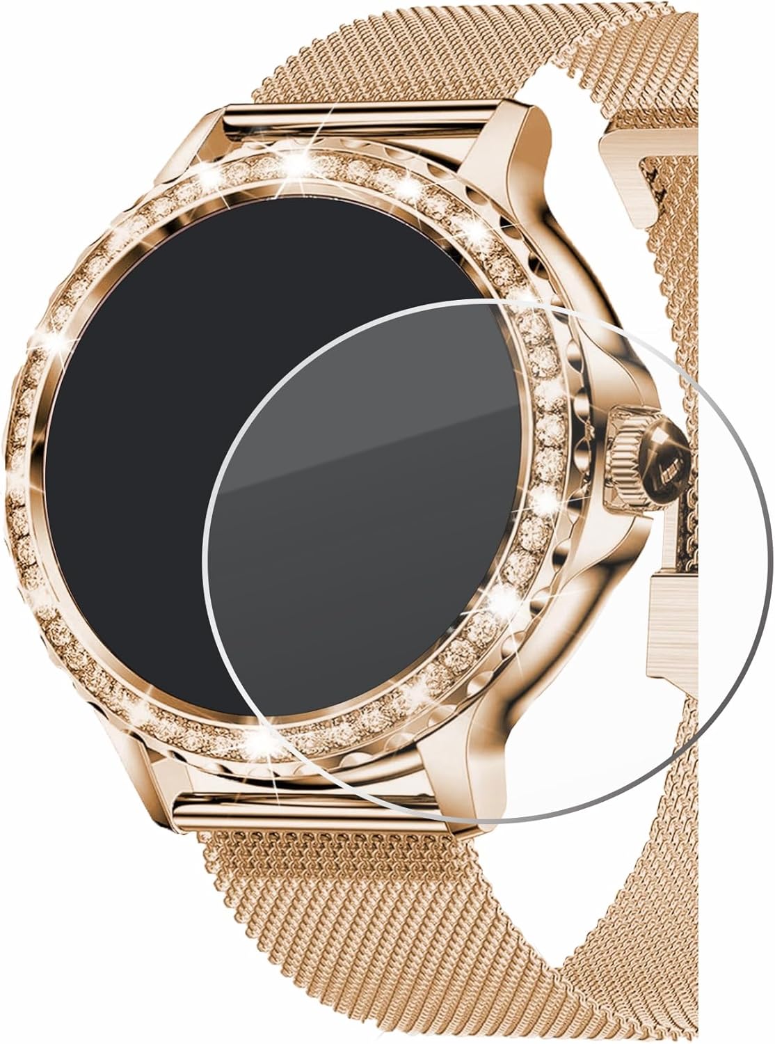 savvies Armoured Glass Compatible with walkbee Smartwatch 1.3" (Round) Tempered Glass Screen Protector [Shockproof, 9H Ultra Hard]