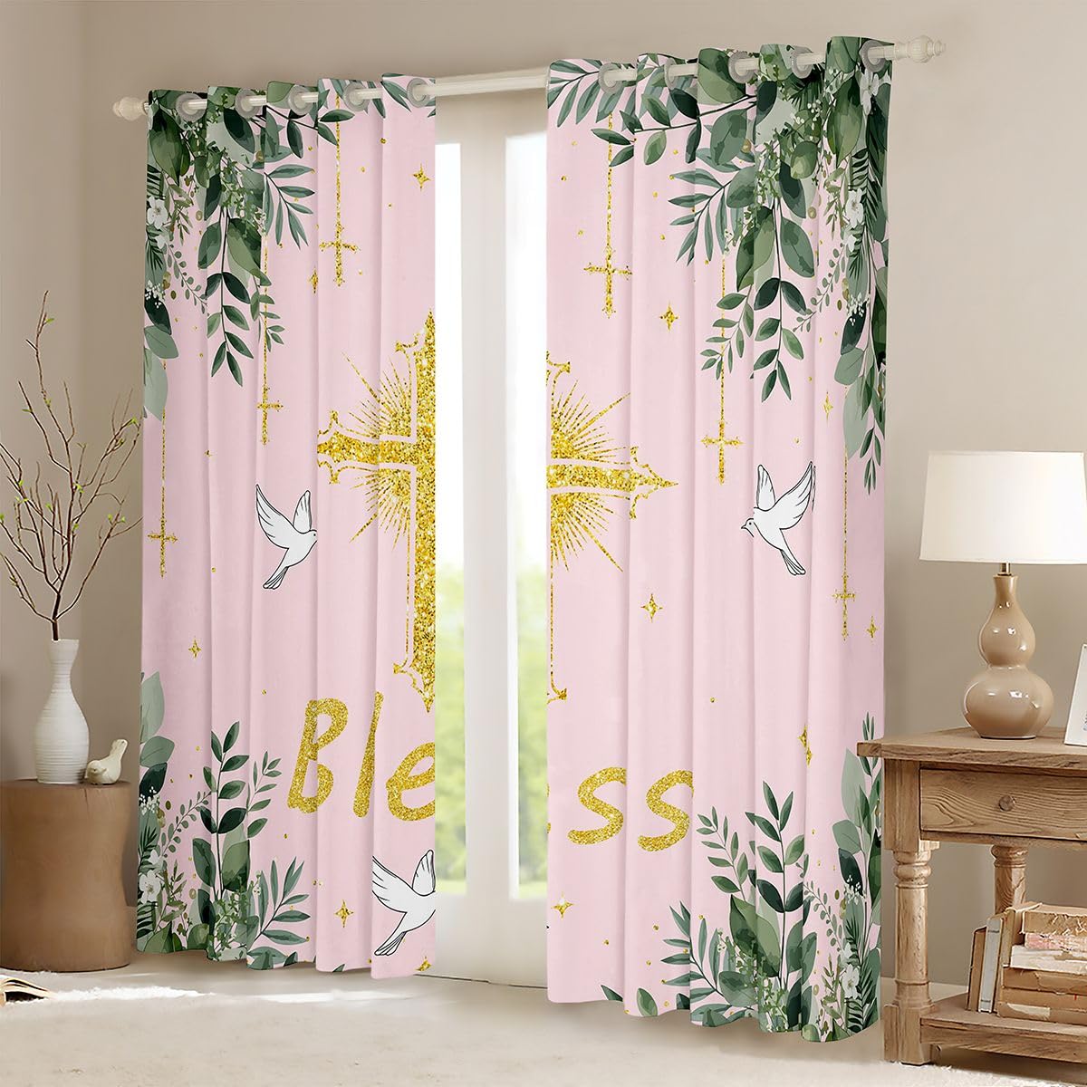 Homewish Bless - Tende oscuranti per camera da letto, 116 x 137 cm
