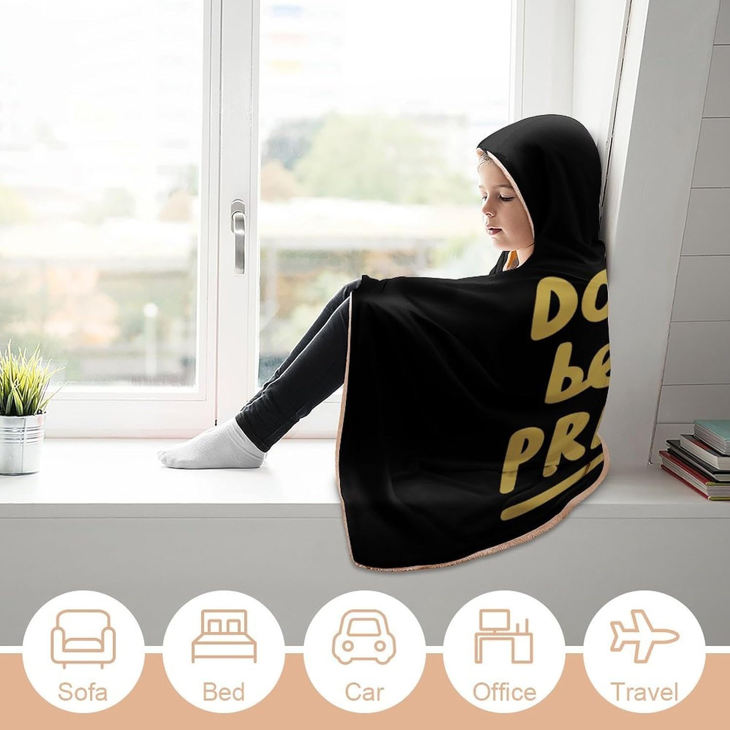 Don'T Be A Prick Fashion Wearable Blanket Hoodie Fleece Throw Cloak Robe Unisex