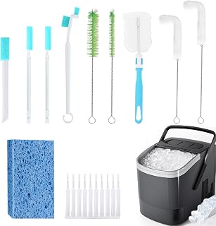 XANGNIER Ice Machine Cleaner Brush Kits,Countertop Ice Maker Cleaning Tools Accessories-1Pcs Cleaning Sponge and 19 Pcs Small Crevice Cleaning Brush for Tight Spaces