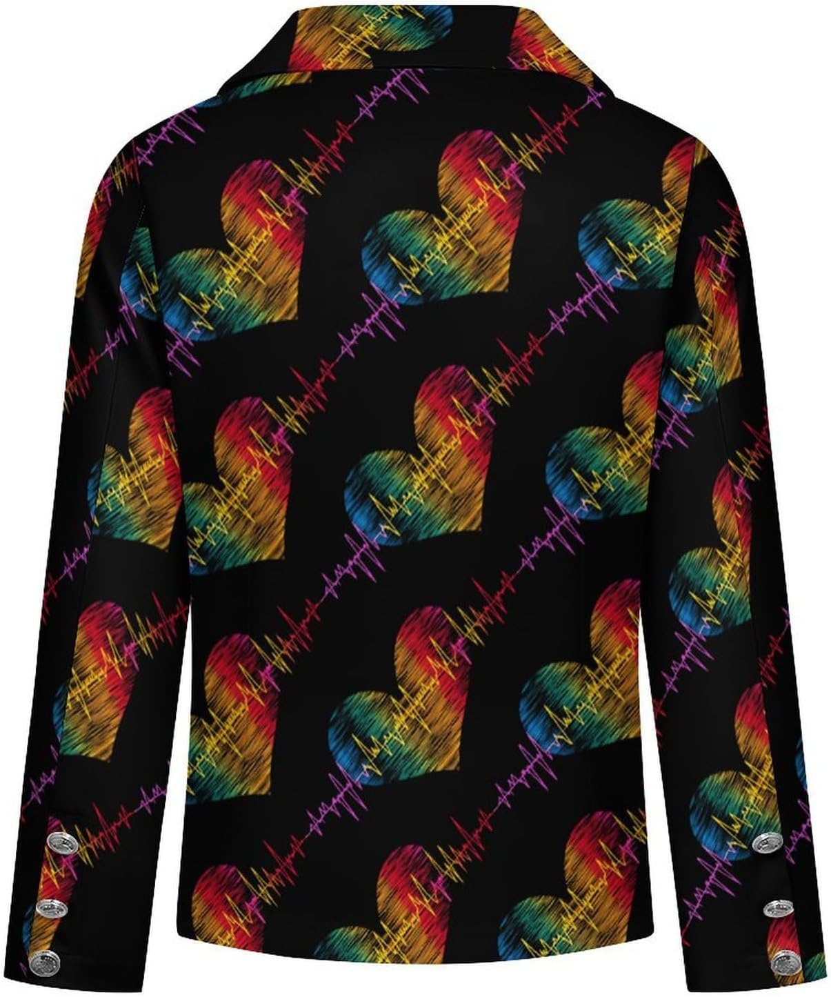 LGBT Heartbeat Lesbian Gays Love Women's Blazer Long Sleeve Suits Business Casual Blazers Jackets Lapel Open Front Suit
