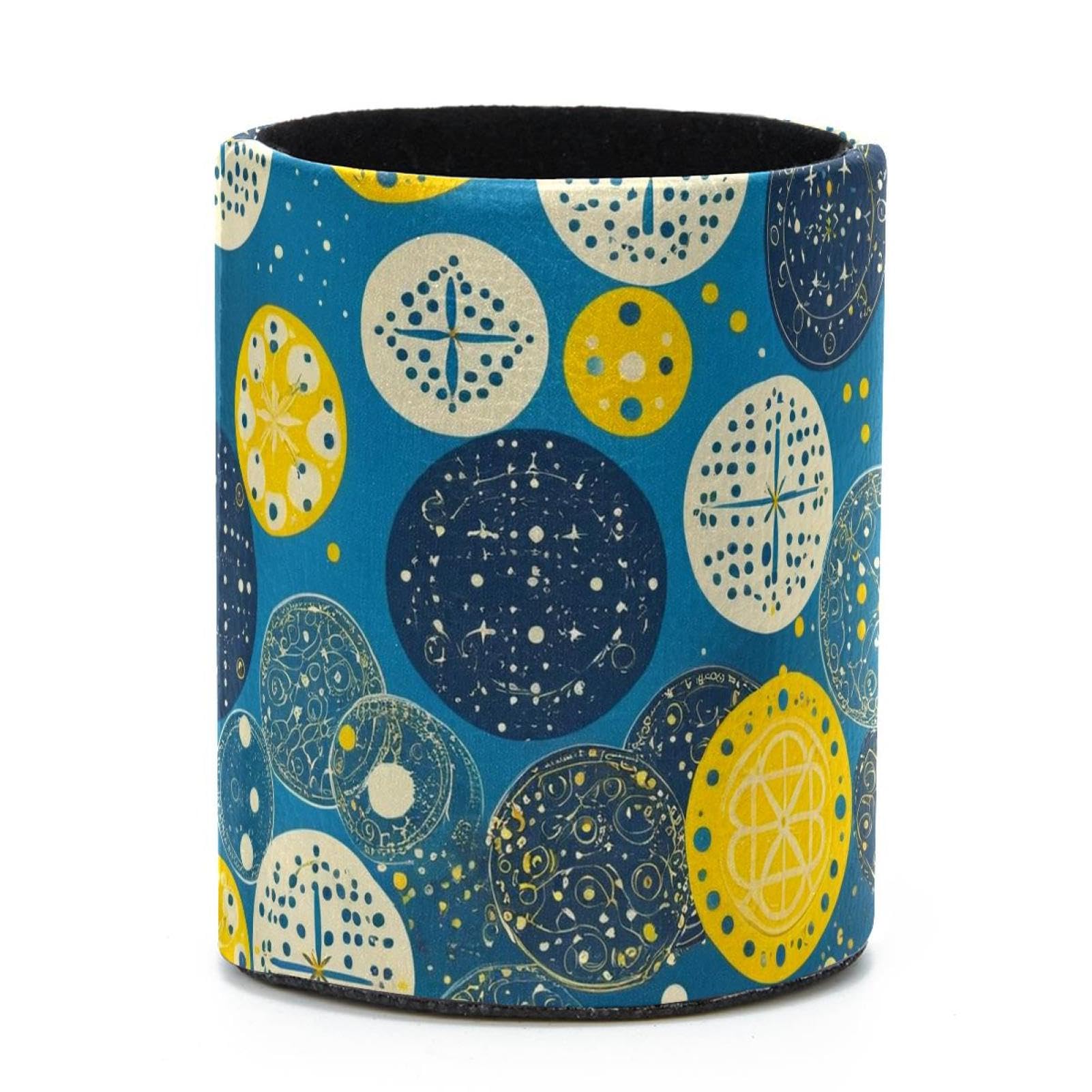 VAPOKF Round Pencil Holders for Desk, Circles and Dots Pen Holders Pen Pot Makeup Brushes Storage Desktop Stationery Supplies Organiser for Home Office