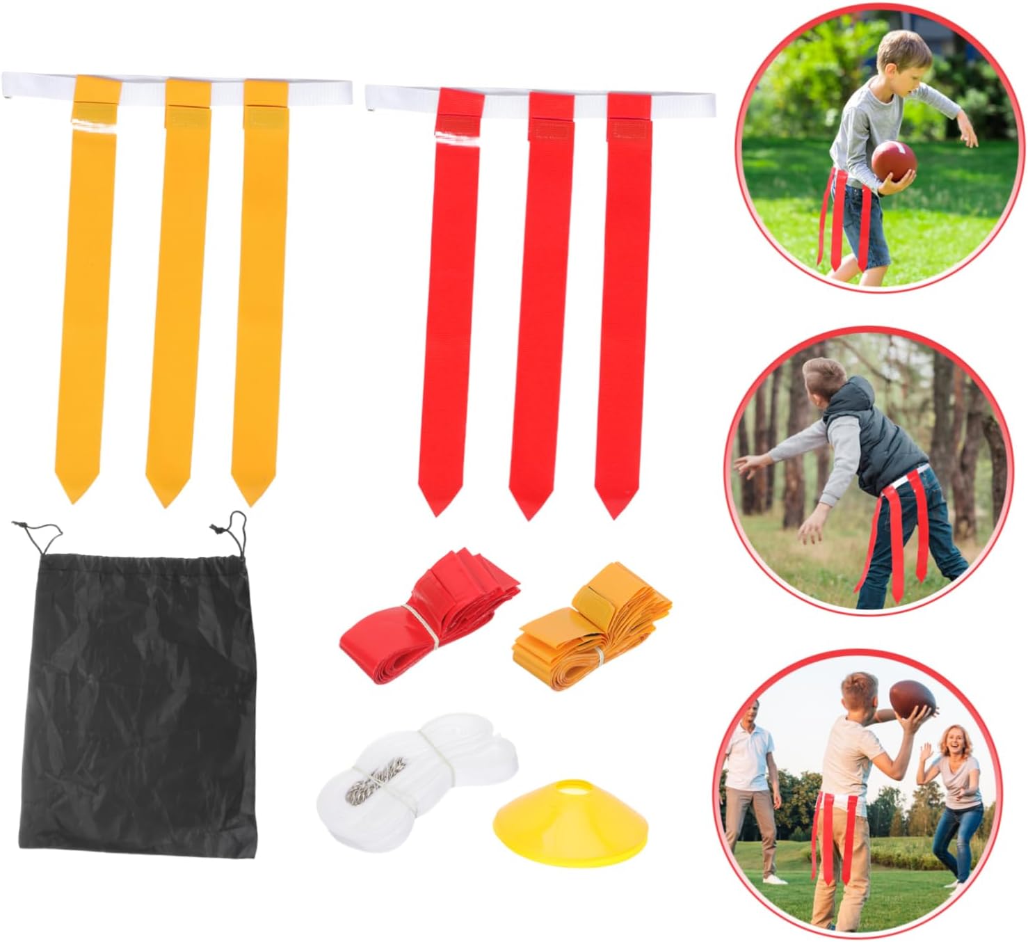 POPETPOP 1Set Adjustable Football Flag Belt with Belts Colored Flags Youth Flag Football Game Supplies for Fun Sports Activities Training