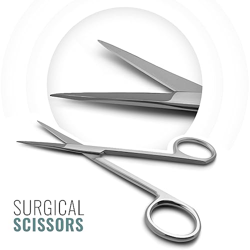 Miniatura 4 de Kit completo de práctica de sutura para entrenamiento de sutura, incluye almohadilla de sutura de silicona grande con heridas precortadas y kit