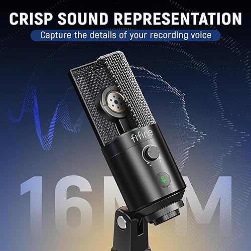 Miniatura 4 de FIFINE Micrófono de grabación de podcasts, micrófono de condensador USB para transmisión de música vocal, micrófono de escritorio de computadora con
