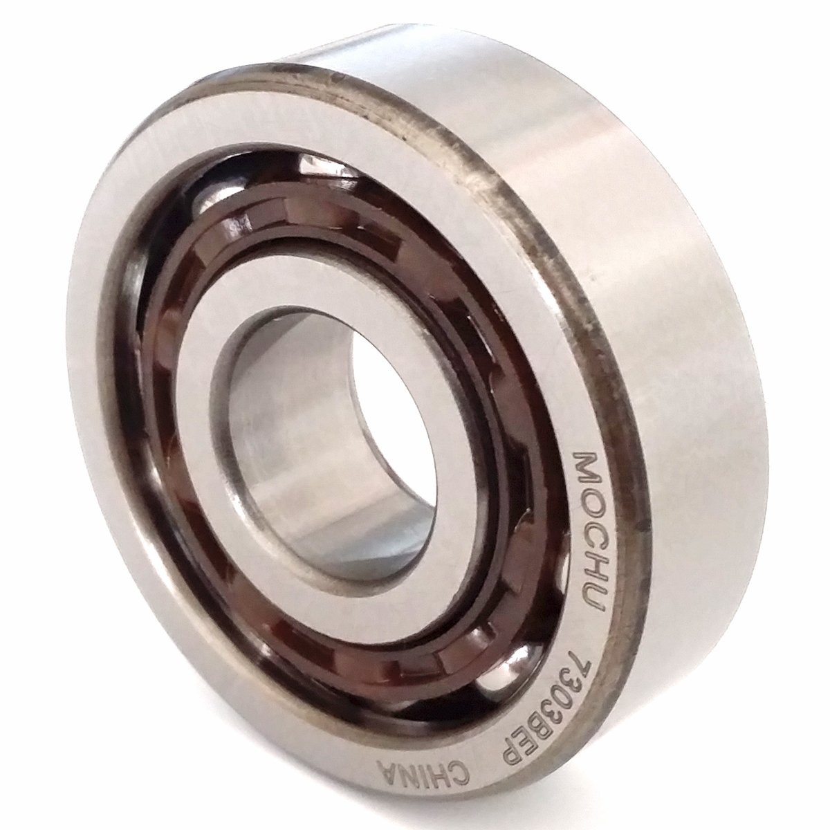 MOCHU 7303 7303BEP 17x47x14 ABEC-3 Angular Contact Ball Bearing, 40° Contact Angle, Metric, 17mm ID, 47mm OD, 14mm Width, Single Row, Nylon Cage, Open