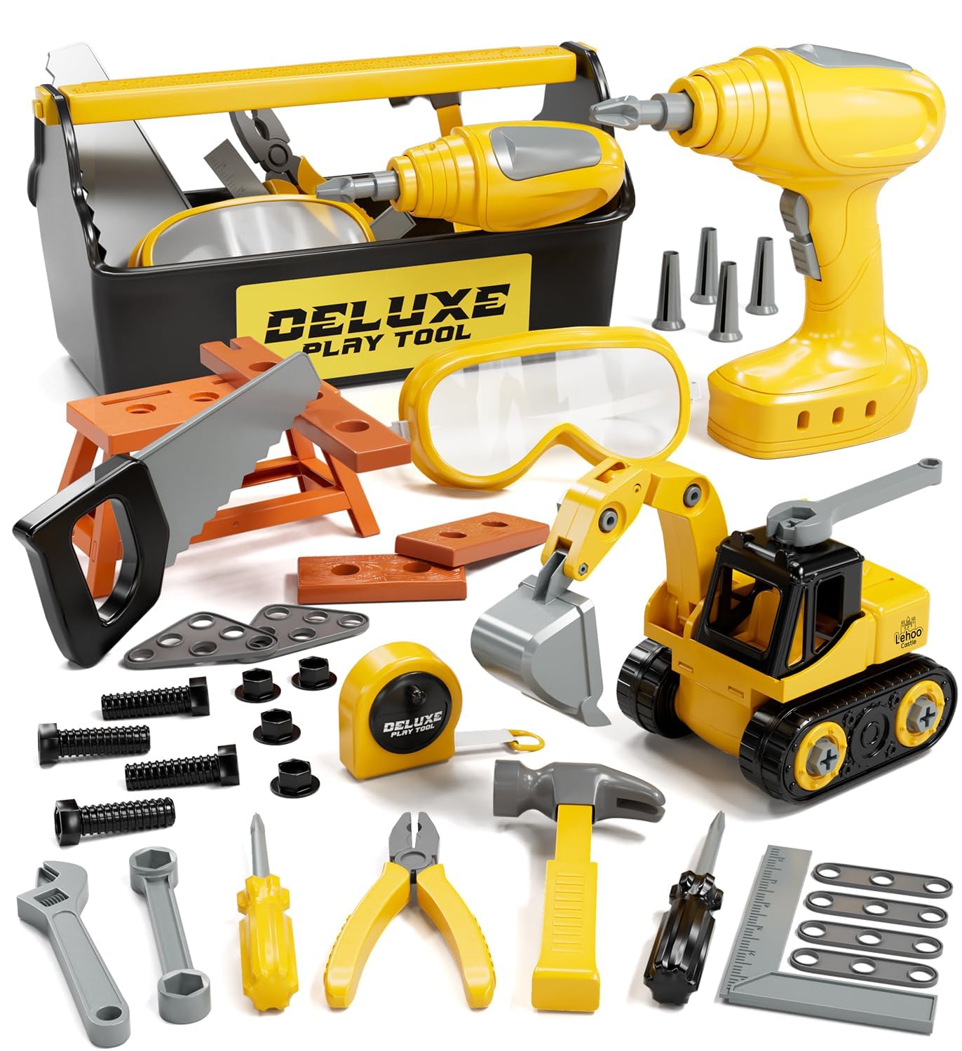 Amazon.com: Lehoo Castle Kids Tool Set with Electric Toy Drill and