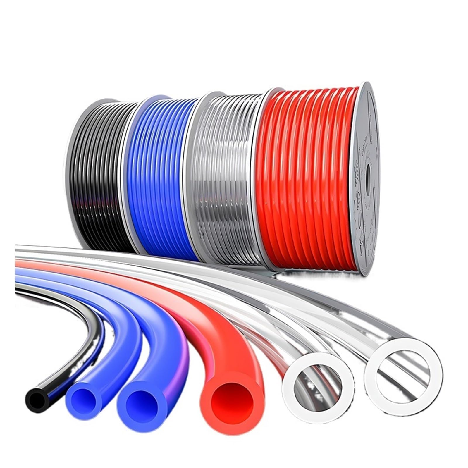 Pneumatik-Luftschlauch, Pneumatikschlauch 10–100 M, Mehrfarbig, 4 X 2,5–12 8 Mm, PU-Luftschlauch(Black 50m,4x2.5mm)
