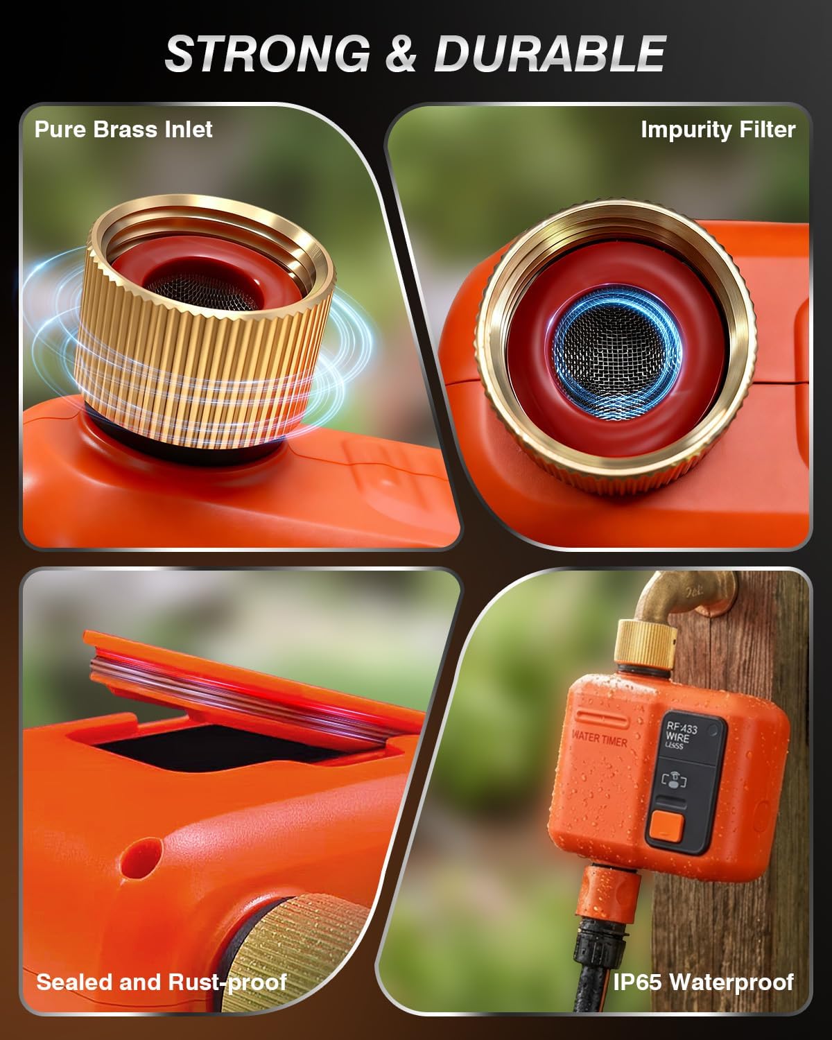 WiFi Water Timer for Garden Hose, Smart Sprinkler Timer with 984ft Long Range, Strong Wall Penetration, APP & Remote Control, Voice Control, Rain Delay, Manual Mode, Watering System for Yard & Lawn