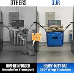 TAILI Extra Large Moving Bags, Heavy Duty Totes for Storage with Visible Window, U-Shaped Around Handles, Storage Contrainer Box for Space Saving, Blue, 4 Pack