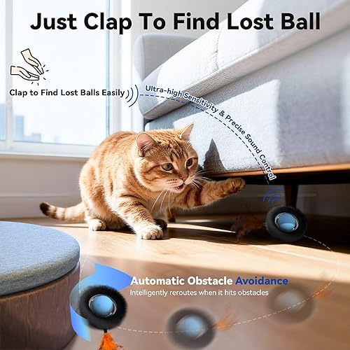 Interactive Cat Toy with Motion Activated Ball & — alternate color or size variant on Amazon