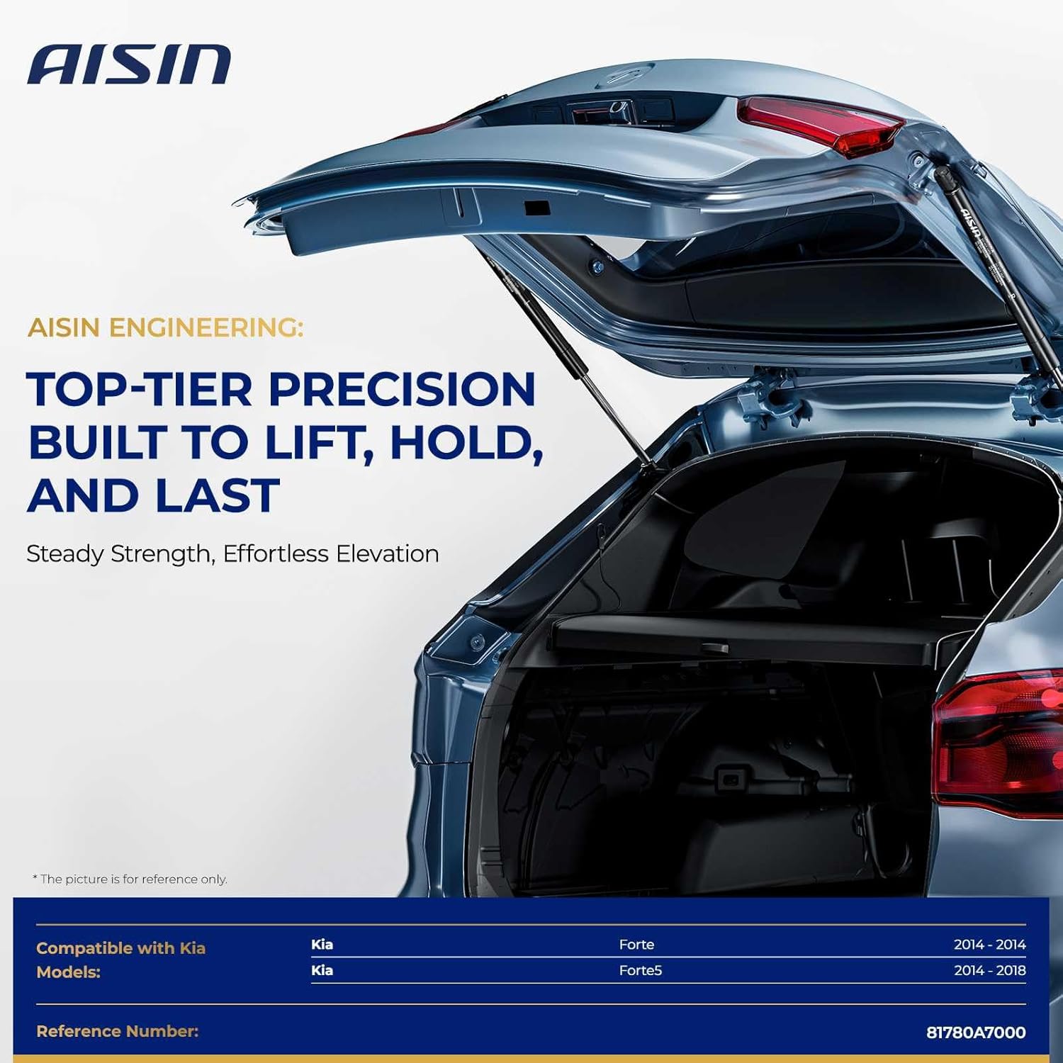 AISIN AFTERMARKET GASKA-01040 Rear Hatch Lift Supports Shock Struts - Compatible with Kia Forte 2014, Forte5 2014-2018 - Set of 2