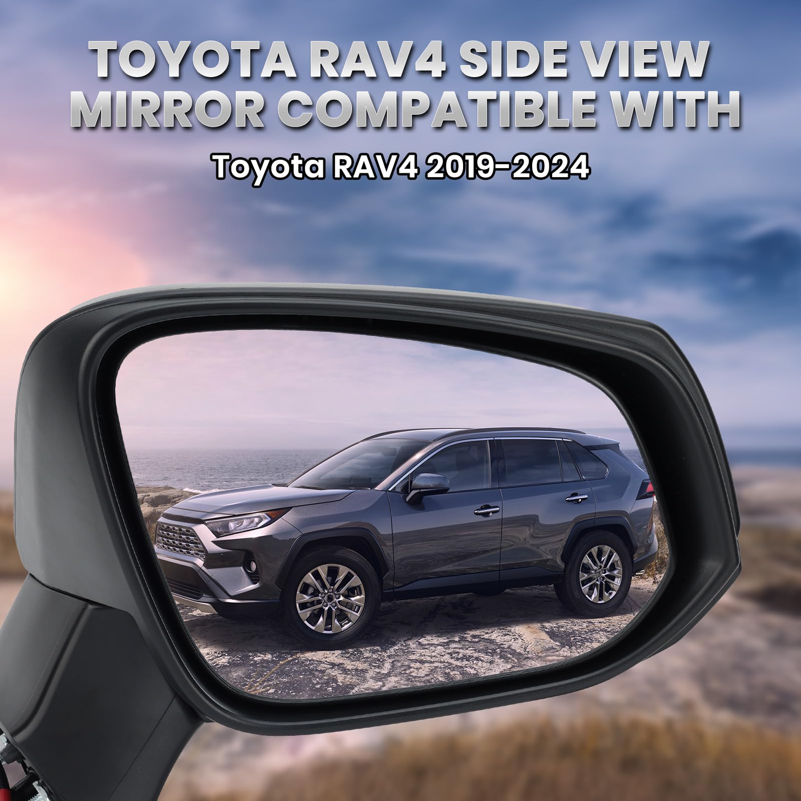 Right Passenger Side Mirror Compatible with Toyota RAV4 2019 2020 2021 2022 2023 2024 Door Mirrors Power Manual Folding Non-Heated 3 Pins product thumbnail 8
