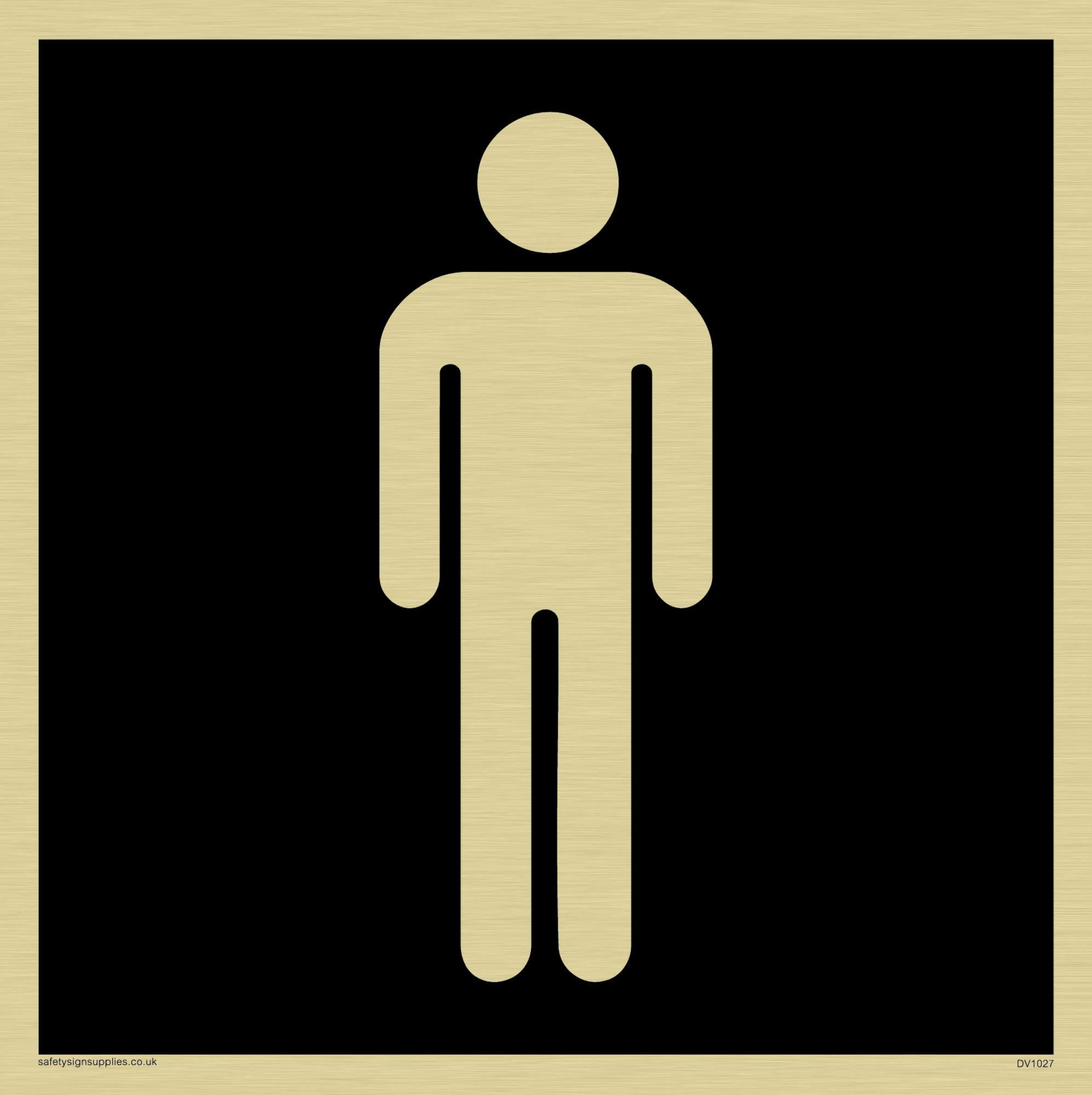 Viking Signs DV1027-S15-GV Male Toilet Symbol - Toilet Door Sign, Negative Black Text, Vinyl Gold Sticker, 150 mm H x 150 mm W