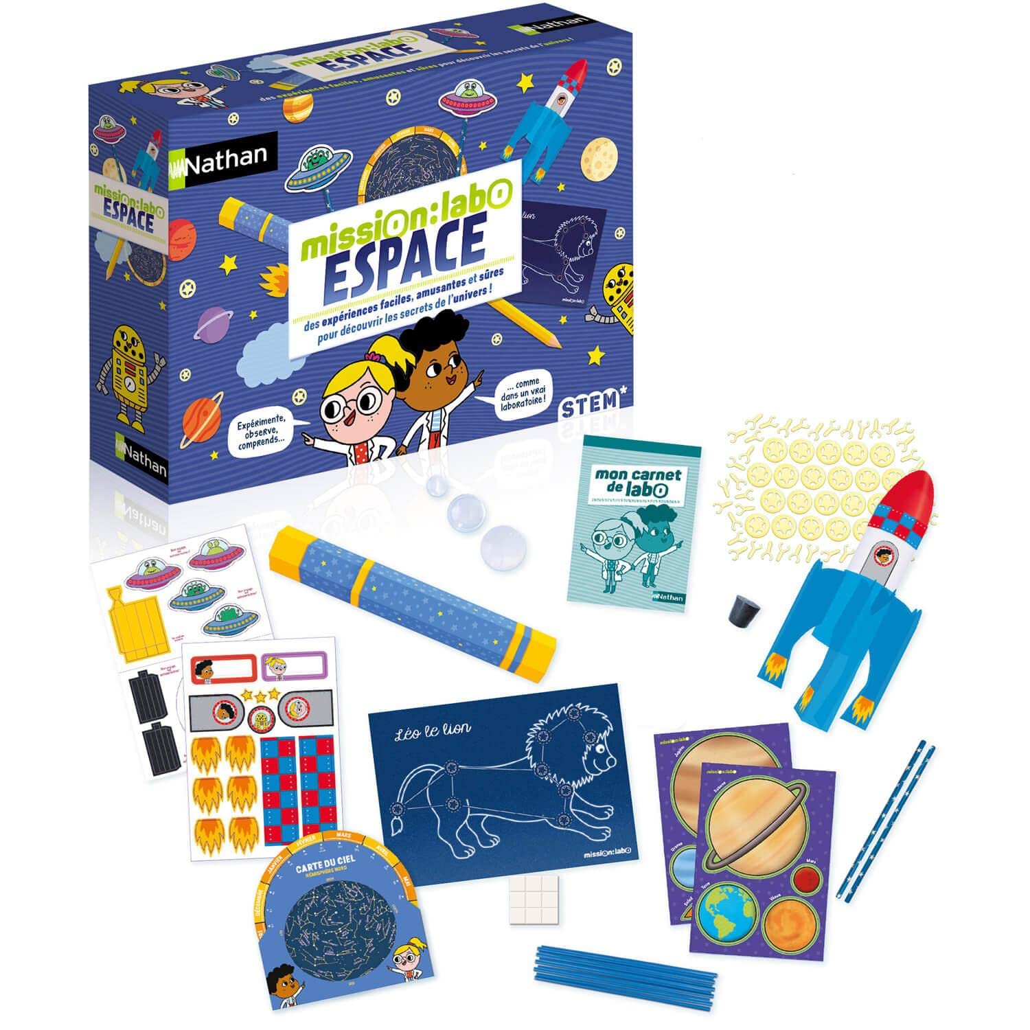 Nathan Mission Labo Espace - Kit Scientifique pour Enfant dès 8 Ans