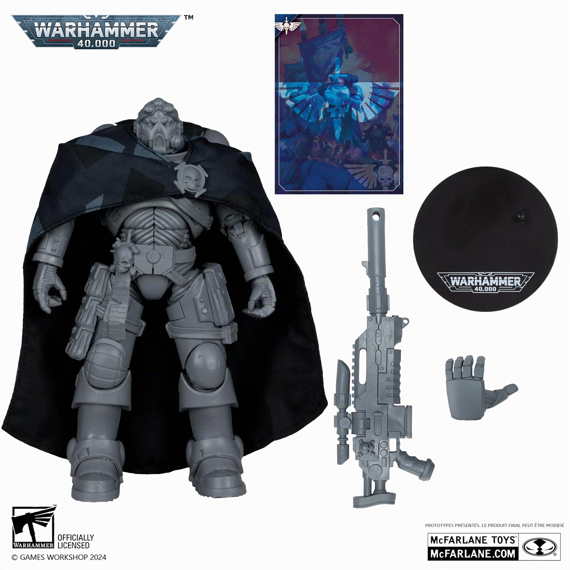 Bizak McFarlane 64380964 Figurine Space Marine Eliminator Artist Proof de Warhammer 40000 Jeu vidéo en Ligne Sculpture à Peindre articulée 18 cm Wave 9