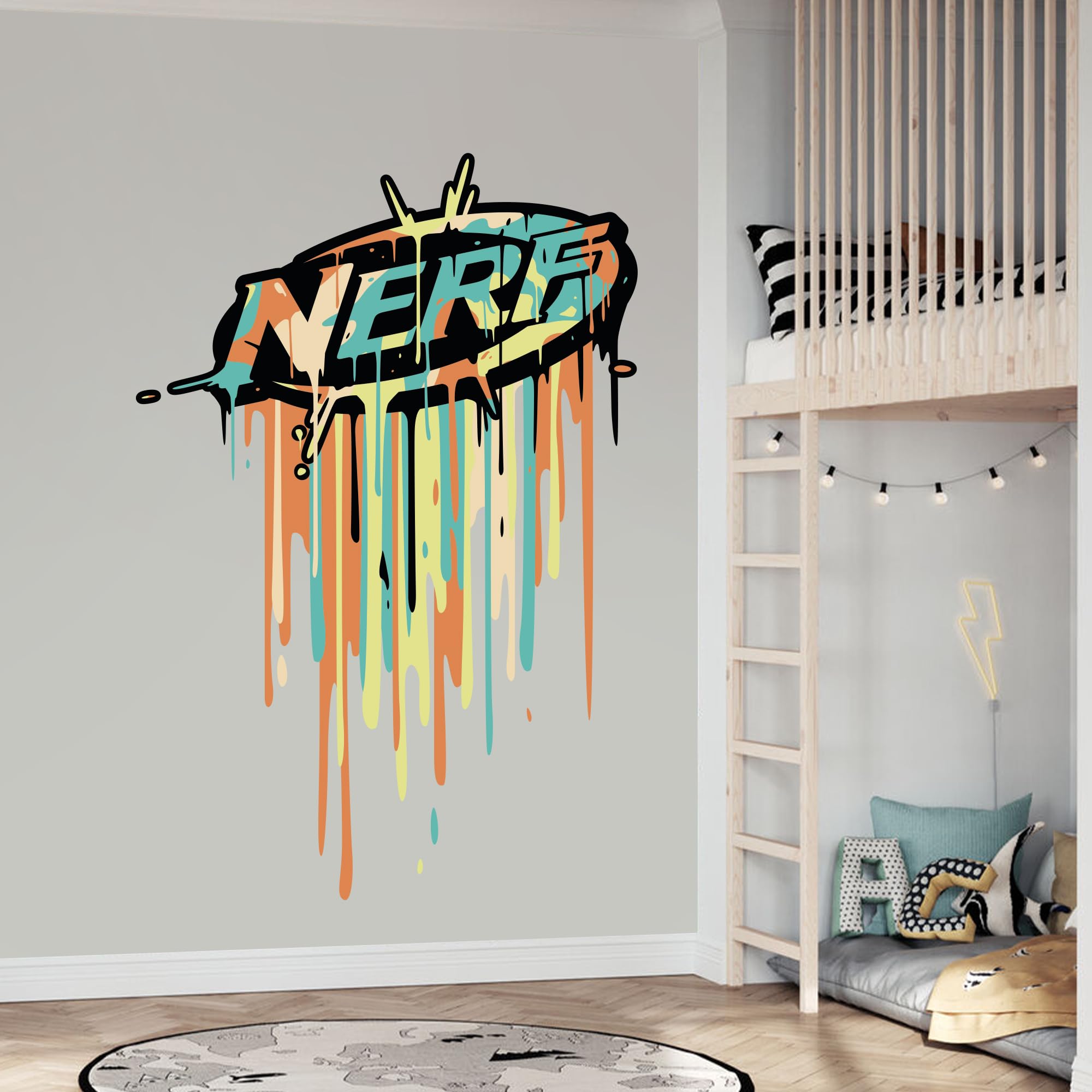 Nerf Sticker - Dripping Logo Decal Wall Art (120cm Height x 85cm Width)