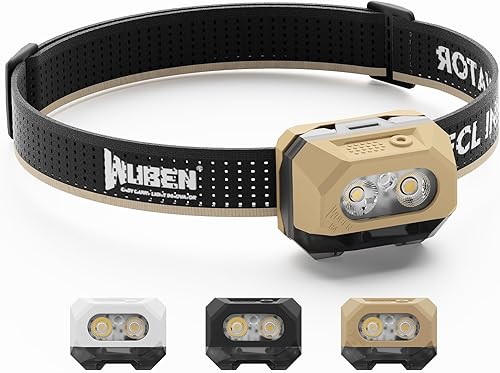 Miniatura 11 de WUBEN Linterna frontal LED H4 recargable, 800 lúmenes súper brillante, linterna frontal impermeable IP68 con sensor de movimiento, linterna frontal