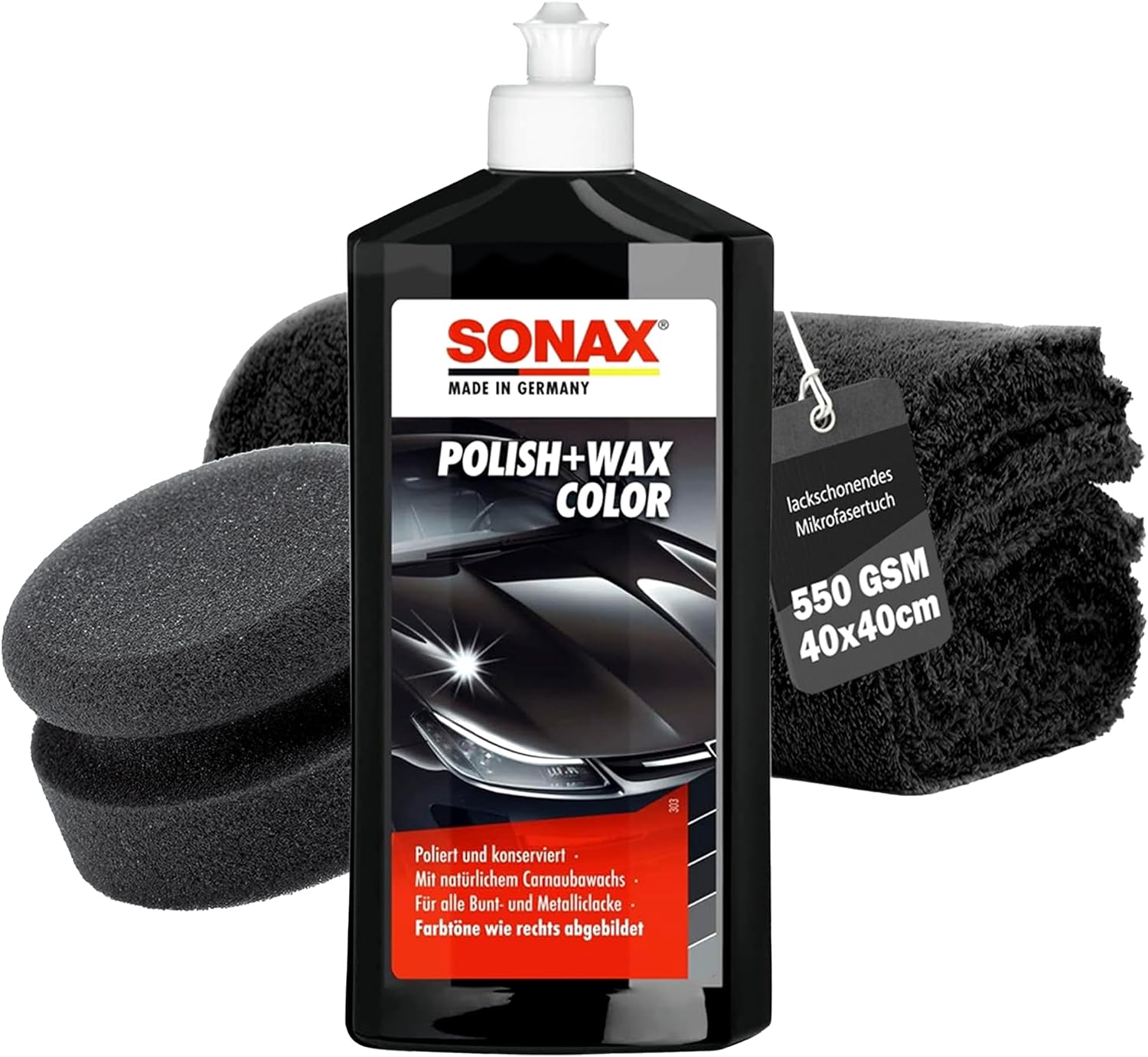 Kit Sonax Polish & Wax Noir 500ml – Lustrage Pro