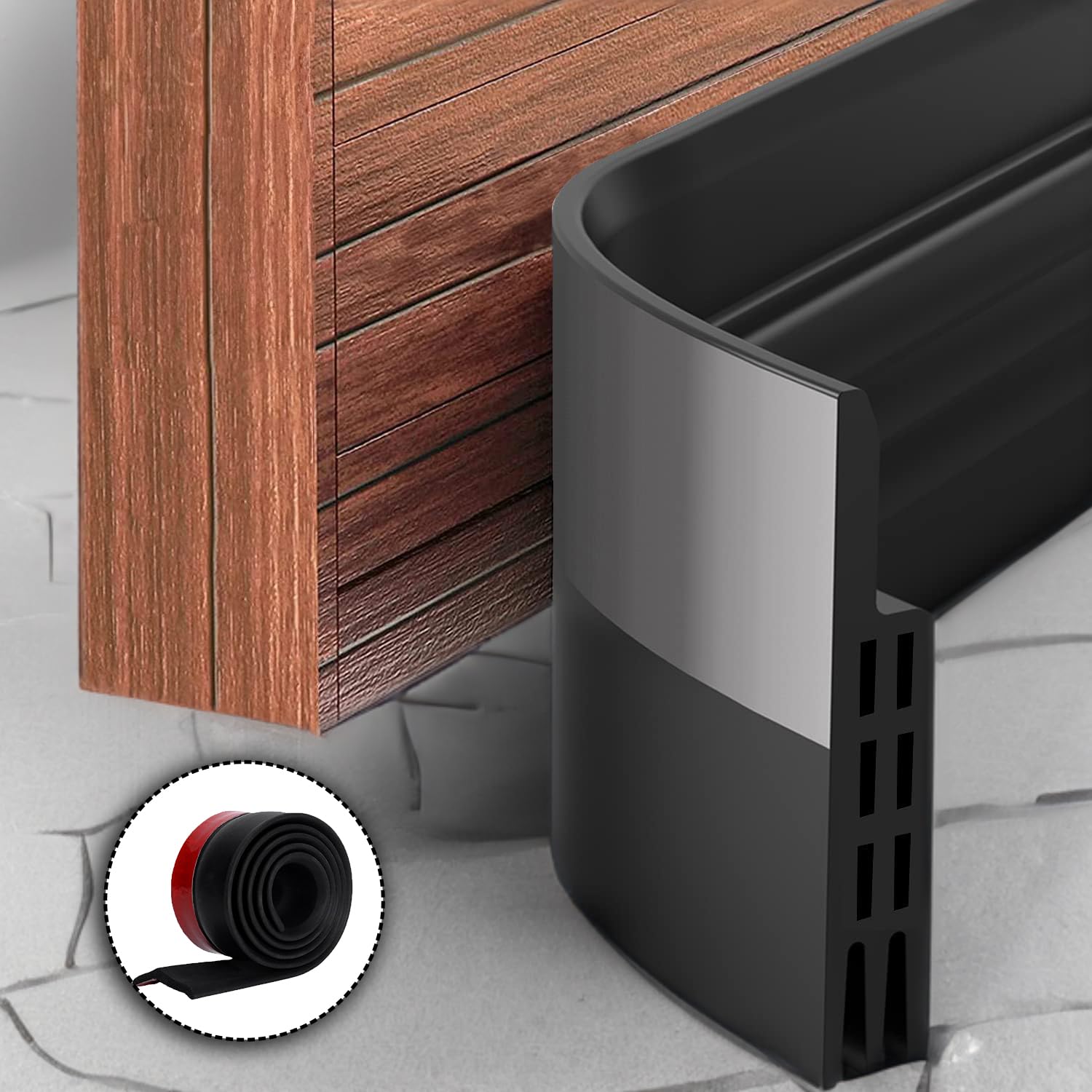 Upgrade Your Home Comfort with Our Door Insulator: Door Draft Stoppers, Under-Door Draft Guard, and Bottom Seal Strip Stopper for Ultimate Draft Protection - 230g- Black