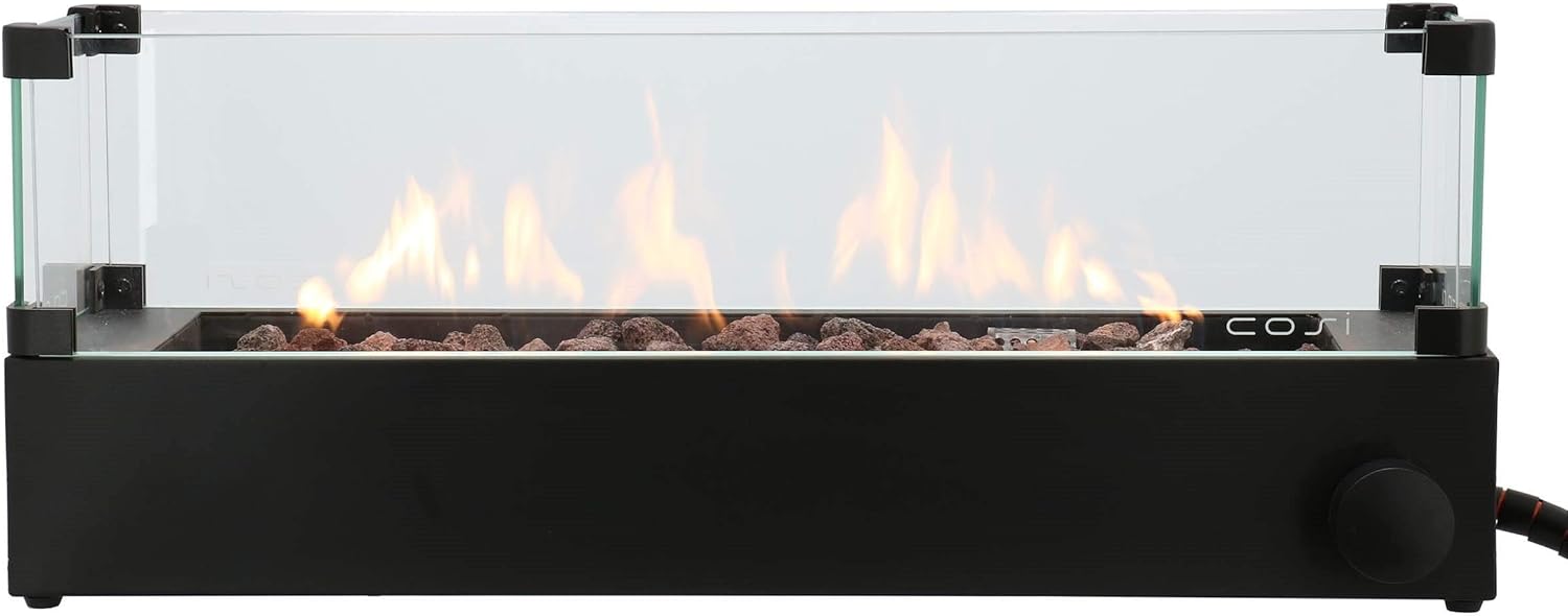 CosiBurner Build Up Table Top Gas Fire Pit with Glass Surround Amazon