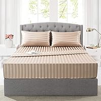 Vista 33 de Lanest Housing Silk Satin Sheets, Queen Size Satin Bed Sheet Set with Deep Pockets, Cooling Soft and Hypoallergenic Sheets Queen - Black Aqua