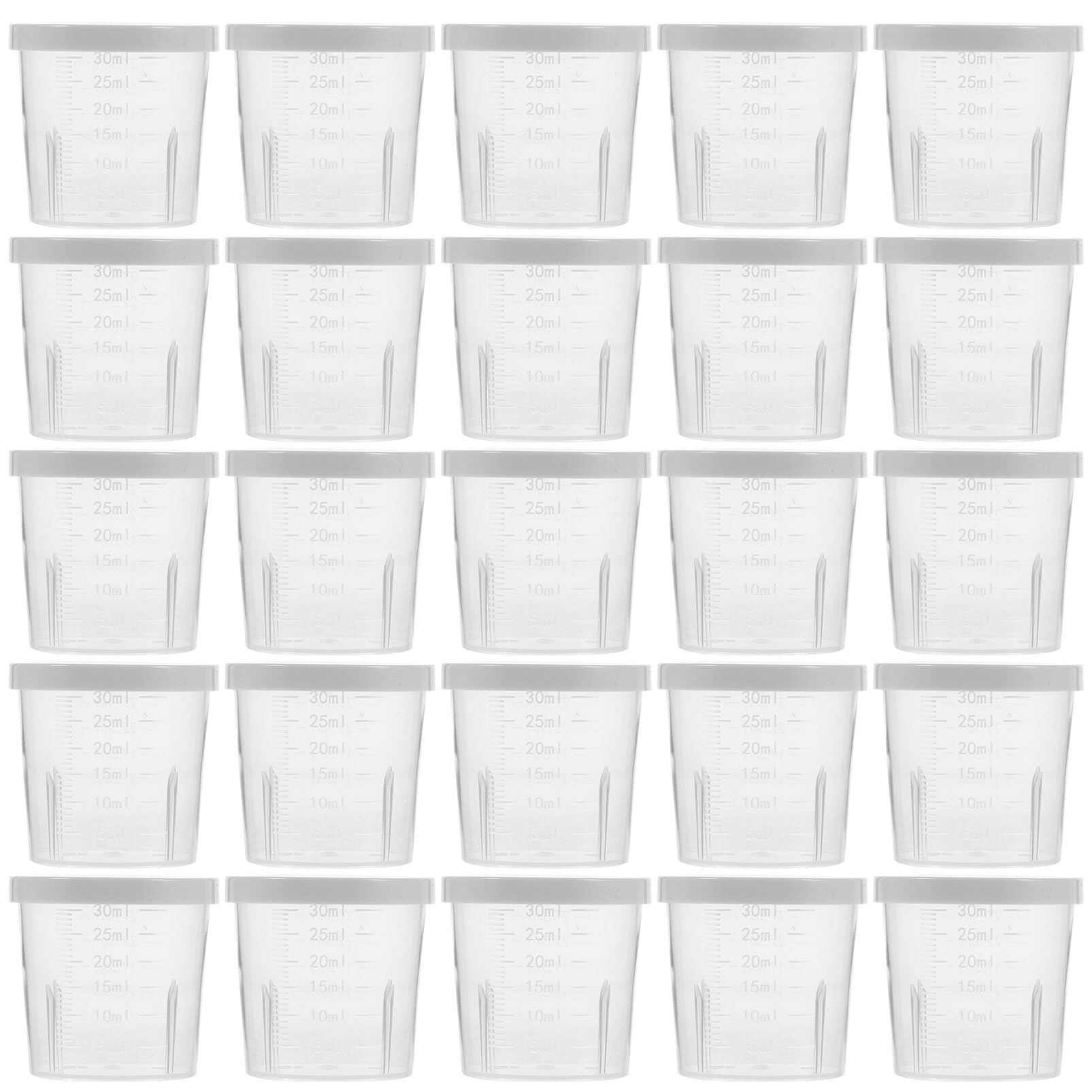 50pcs 30ml Graduated Measuring Cup Mini Sauce Boxes Vinegar Boxes Sauce Sub Boxes Soy Sauce Dispenser Sauce Boxes for Outdoor Lightweight Seasoning Boxes Travel Condiment Jars