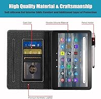 Vista 4 de Funda para tableta Yaxa Kindle Fire 7 (pantalla de 7 pulgadas, 12ª generación, versión 2022), funda de piel sintética de alta calidad